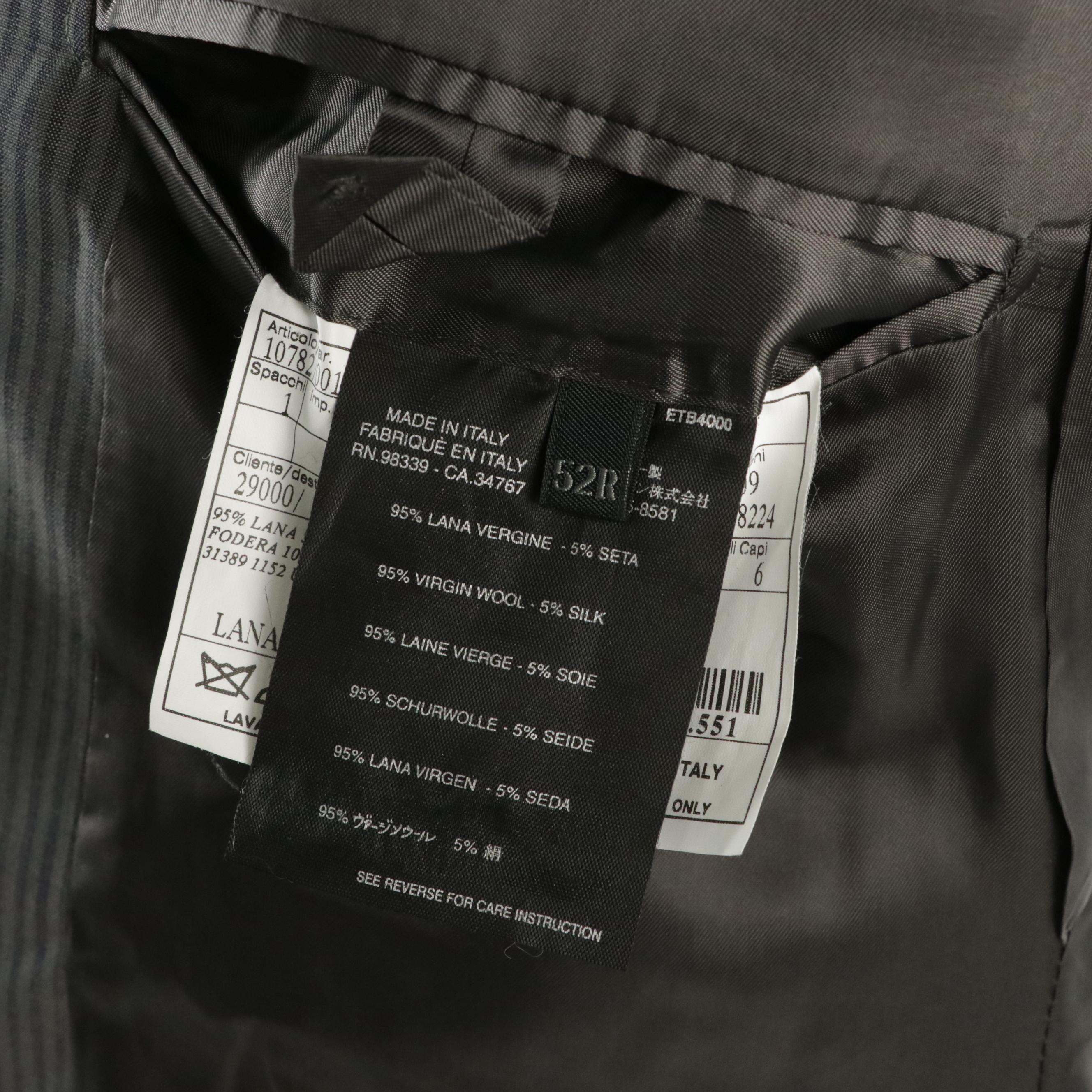 Men's Prada Blazer in Gray Striped Wool and Silk Blend