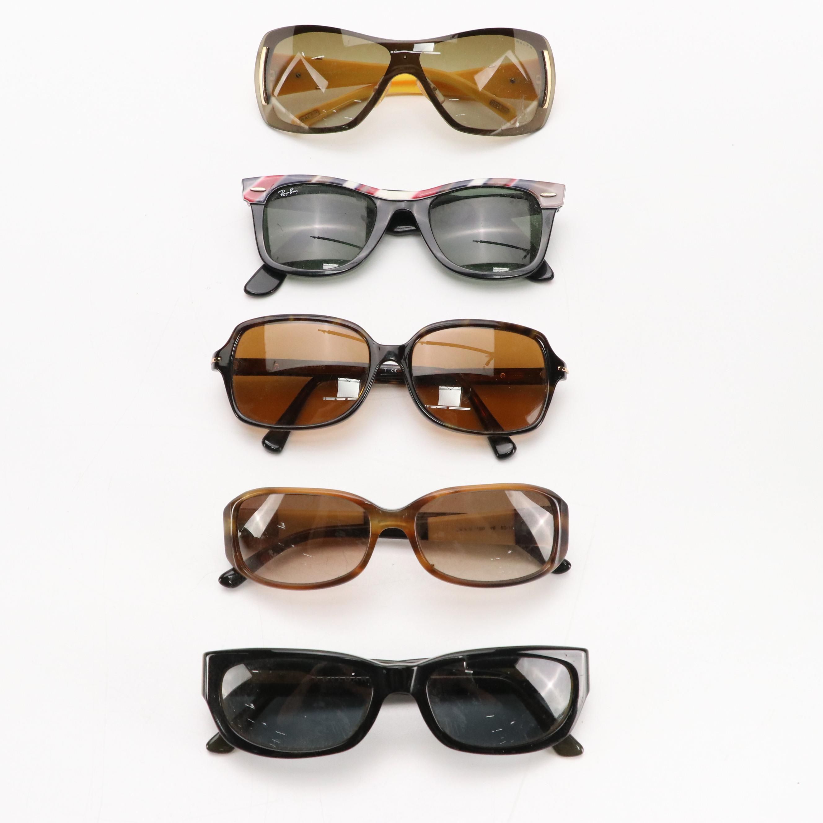 Bvlgari Rectangular, Ray-Ban Wayfarer II, Coach Blair & Other Sunglasses W Cases