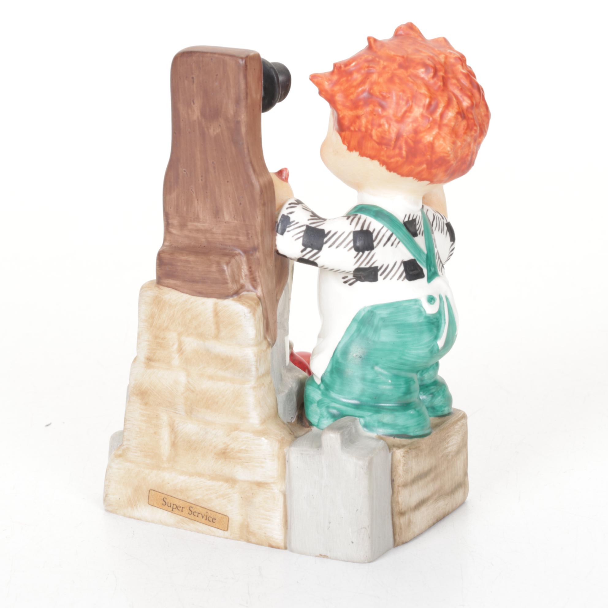 Goebel "The Photographer" & "Super Service" Hummel & Sankyo Musical Figurine