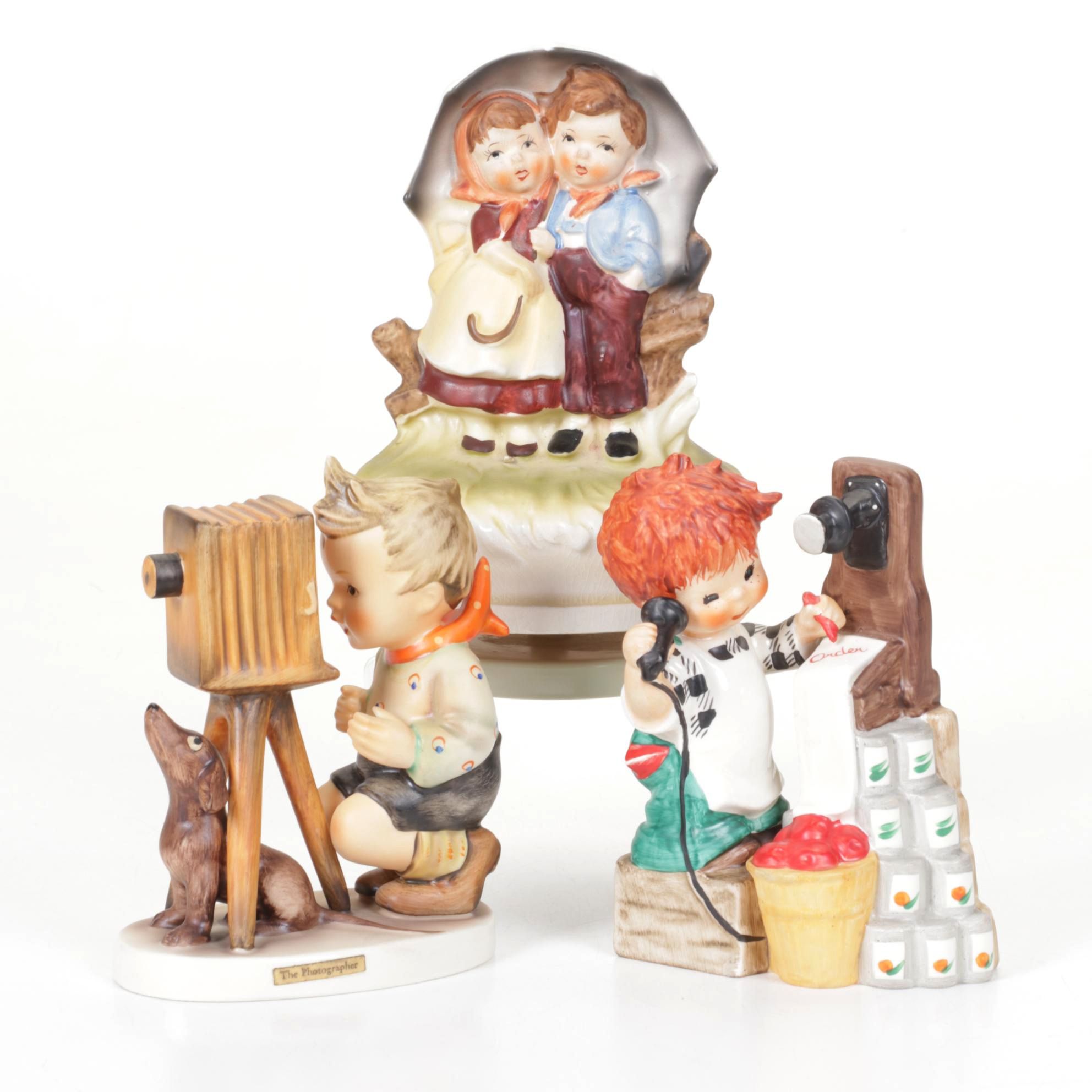 Goebel "The Photographer" & "Super Service" Hummel & Sankyo Musical Figurine