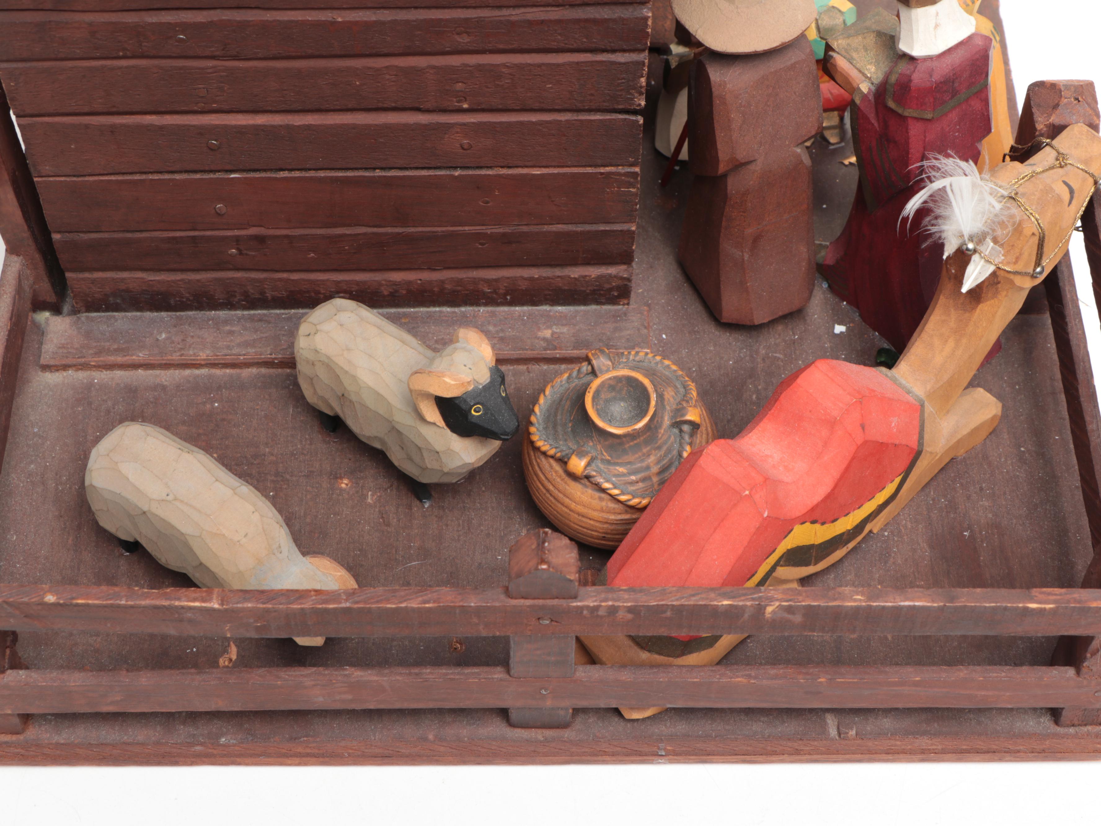 Dürerhaus German Wooden Illuminated Nativity Scene