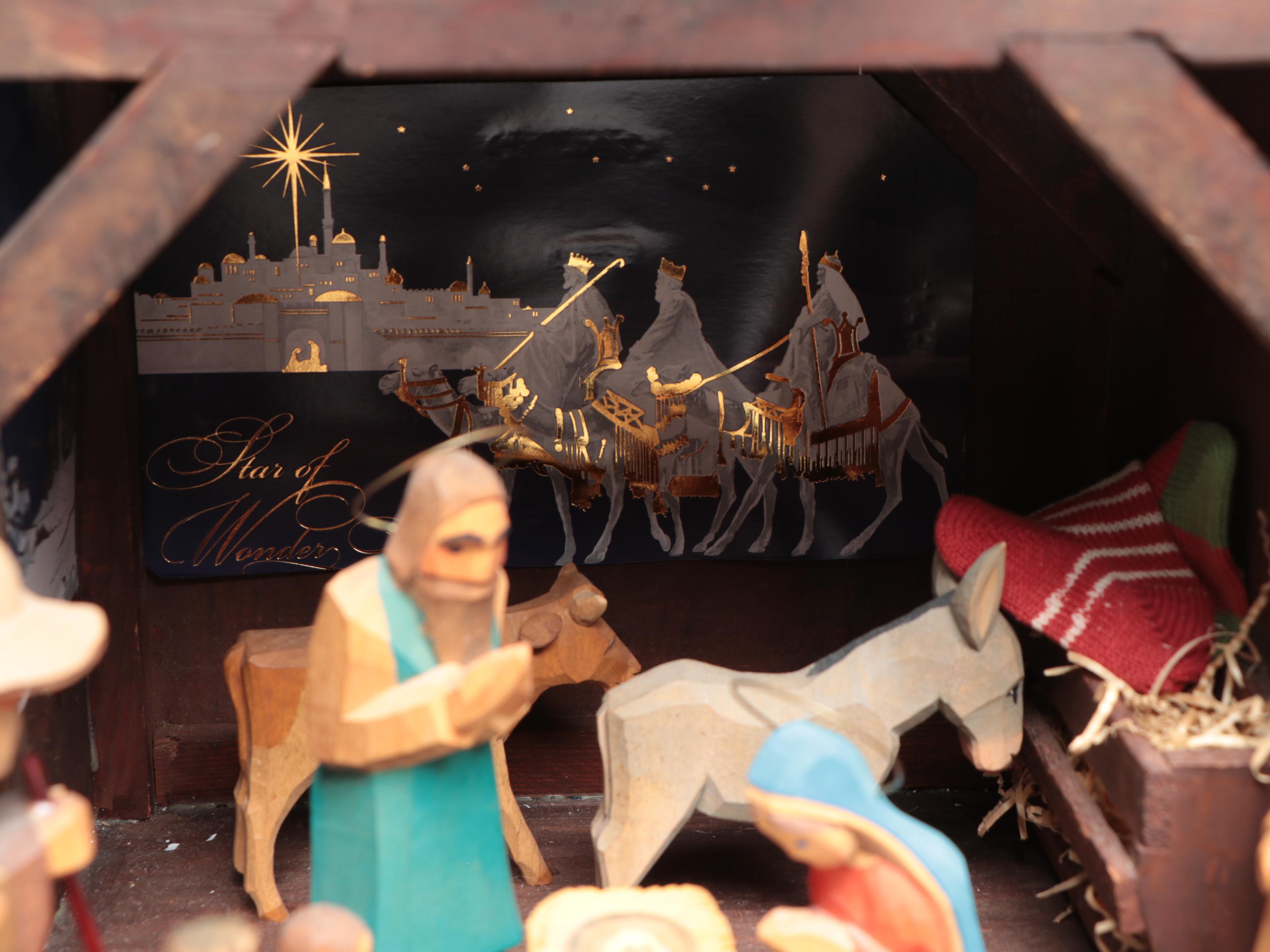 Dürerhaus German Wooden Illuminated Nativity Scene