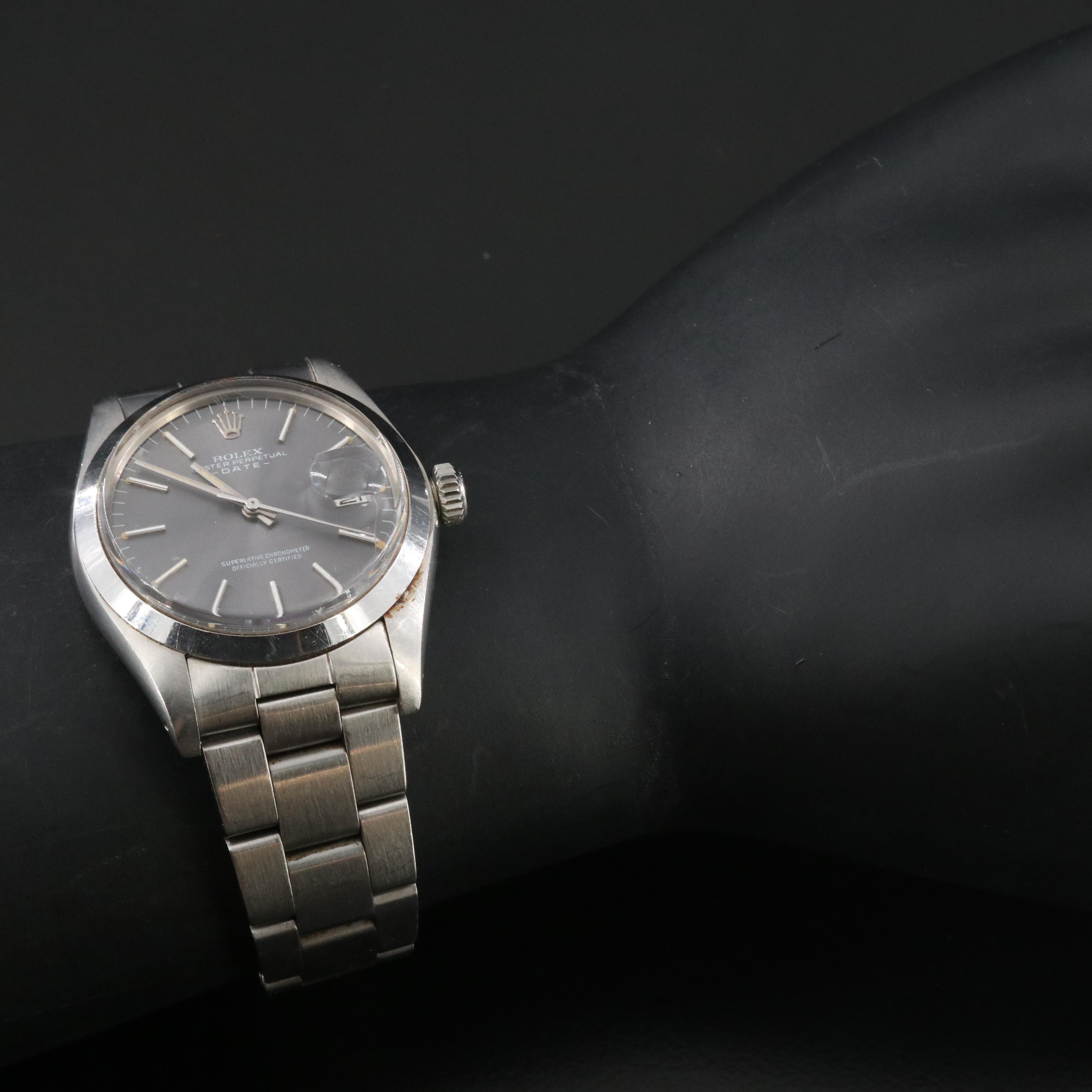 Rolex Oyster Perpetual Date 1500 "Sigma Dial" 34mm Steel Automatic Watch c.1975