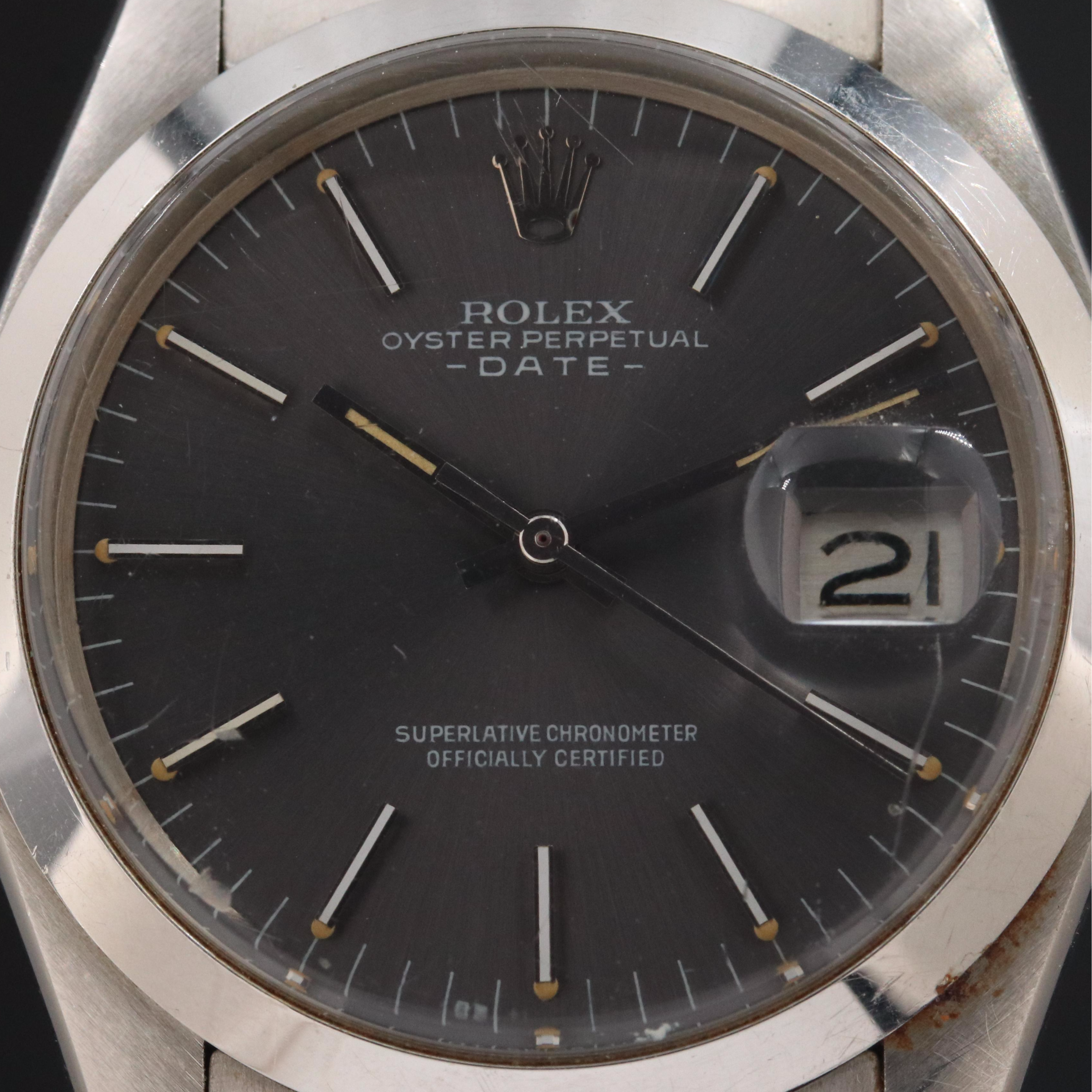 Rolex Oyster Perpetual Date 1500 "Sigma Dial" 34mm Steel Automatic Watch c.1975