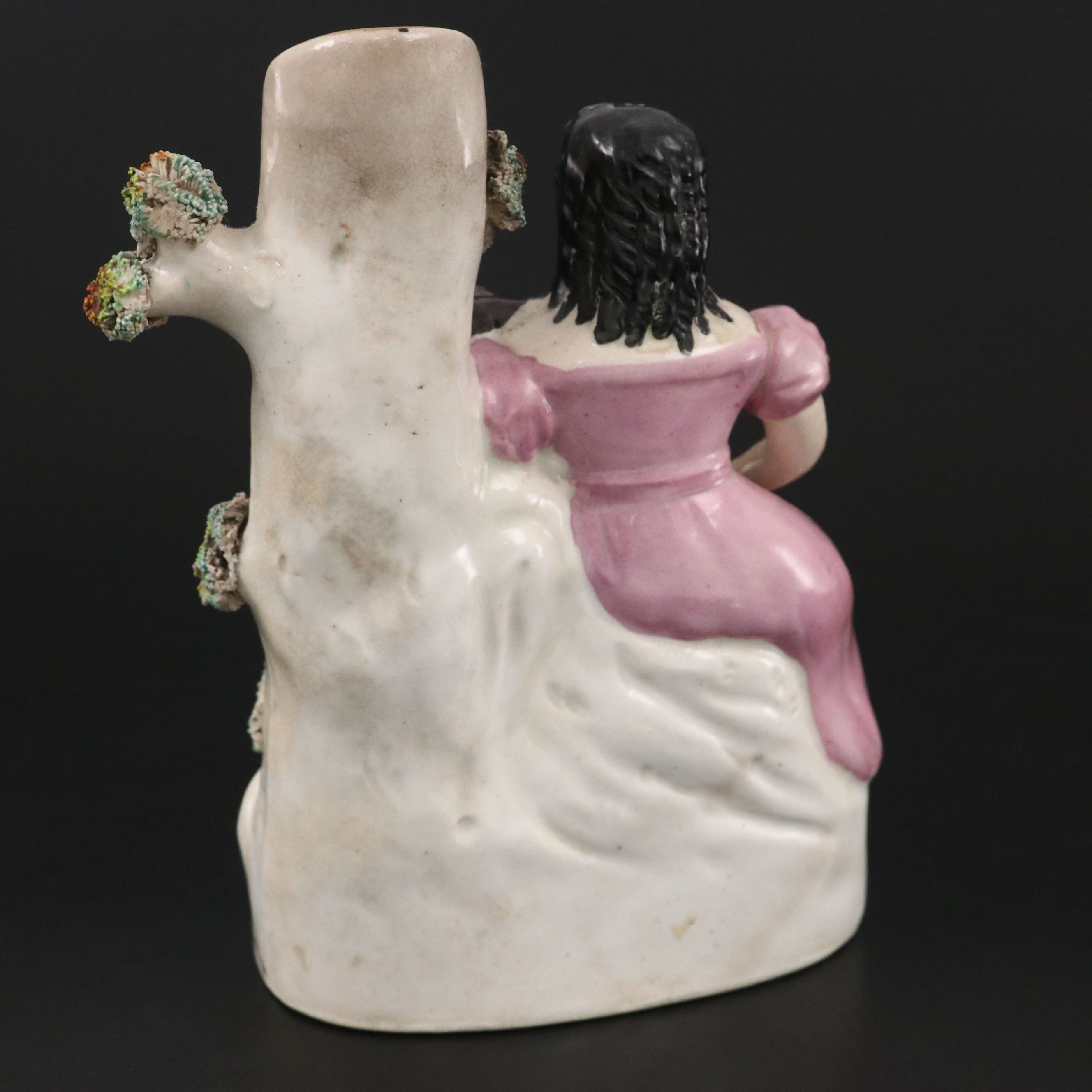 Staffordshire Style Ceramic Spill Vase and Box, Early 20th Century