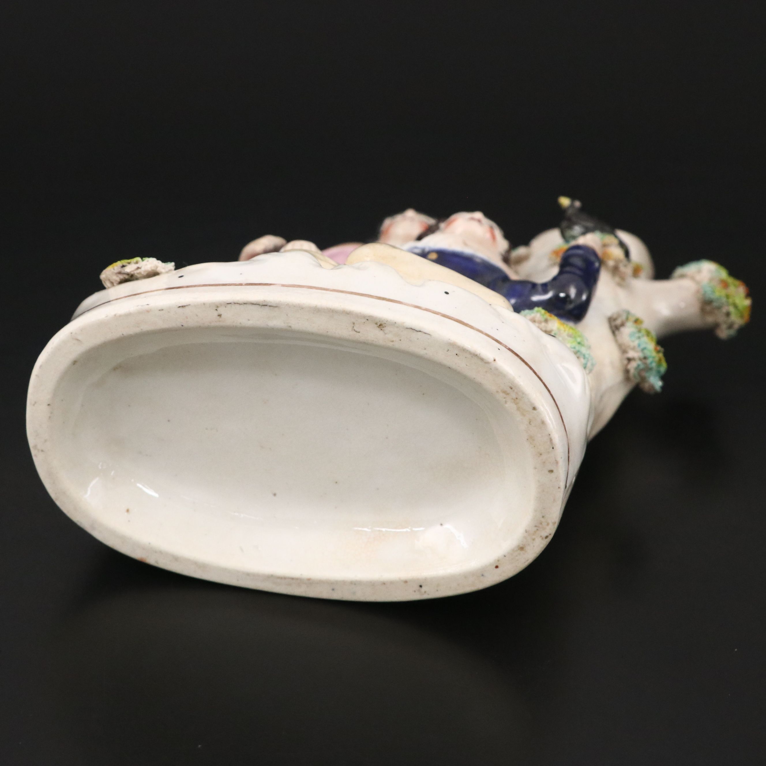 Staffordshire Style Ceramic Spill Vase and Box, Early 20th Century