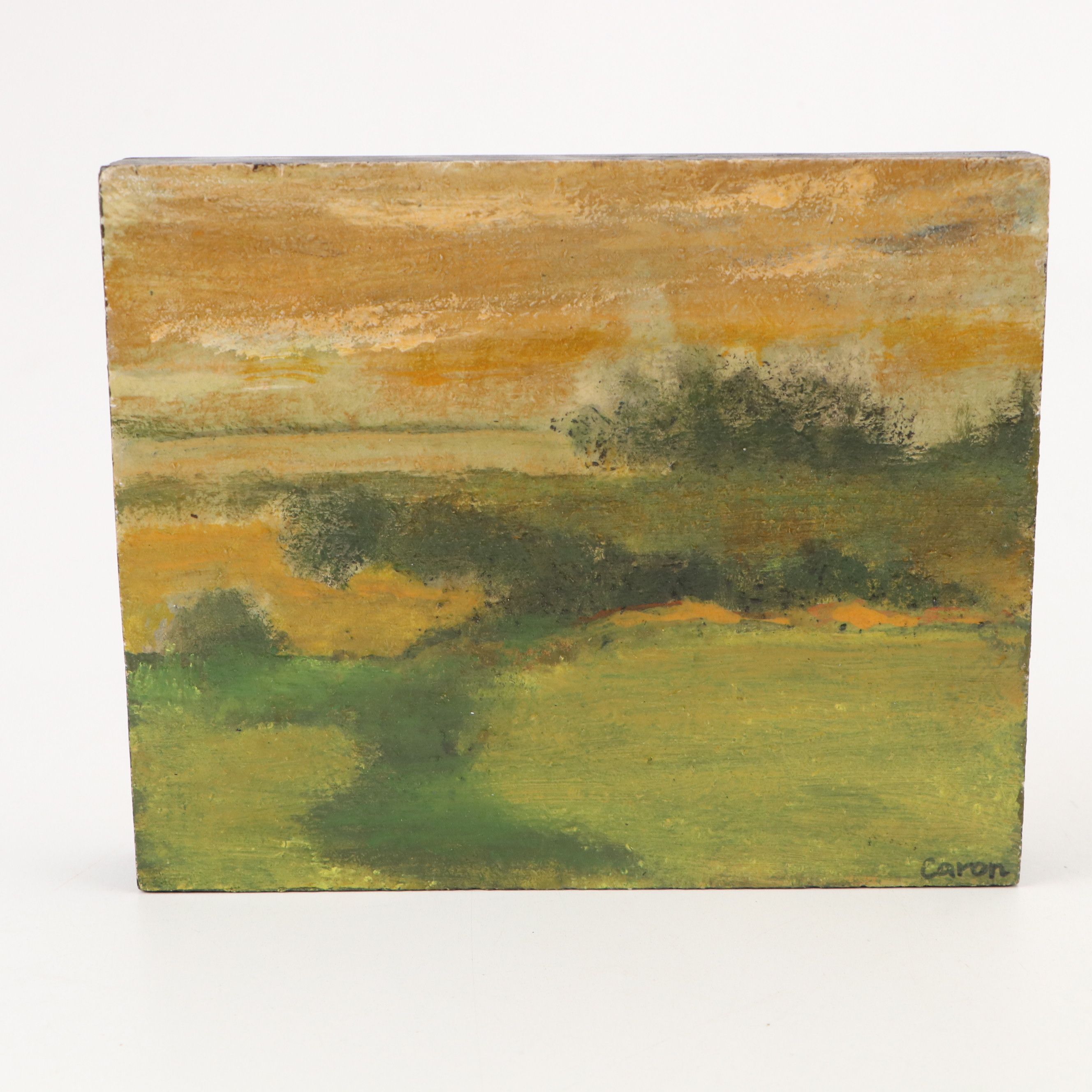 Sidonie Caron Oil Landscape Paintings "Sea, Sky and Sand" and "Pastoral"