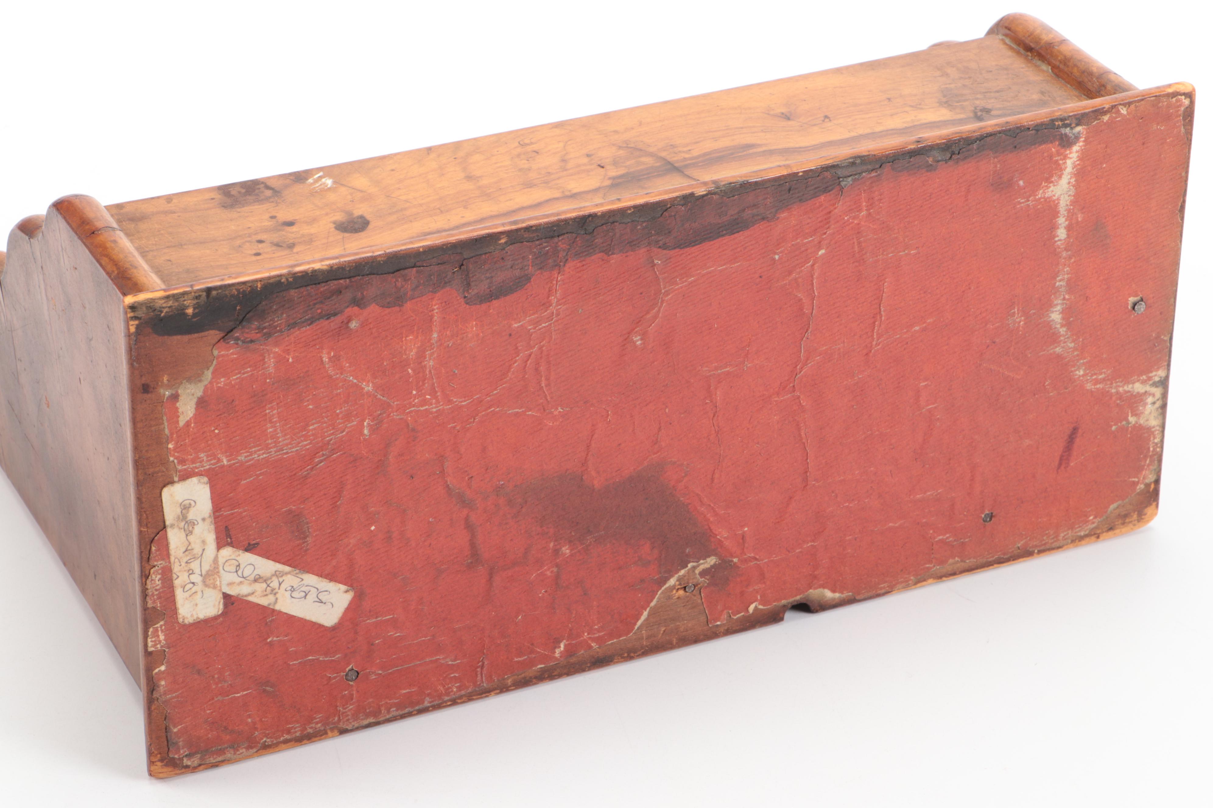 Wooden Letter Rack with Pair of Brass Eagle Wreath Trivets