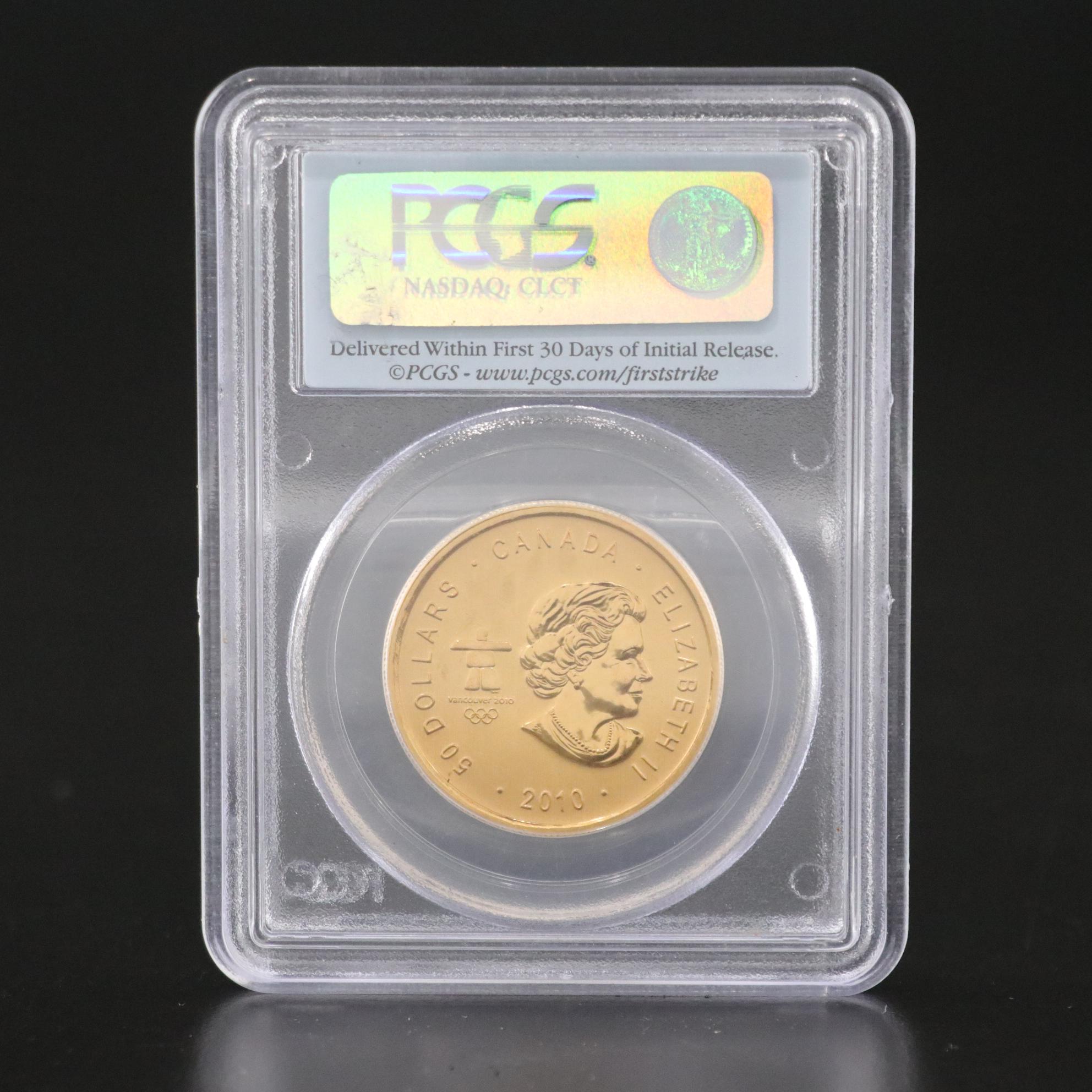 PCGS MS69 2010 $200 Canadian Olympic Gold