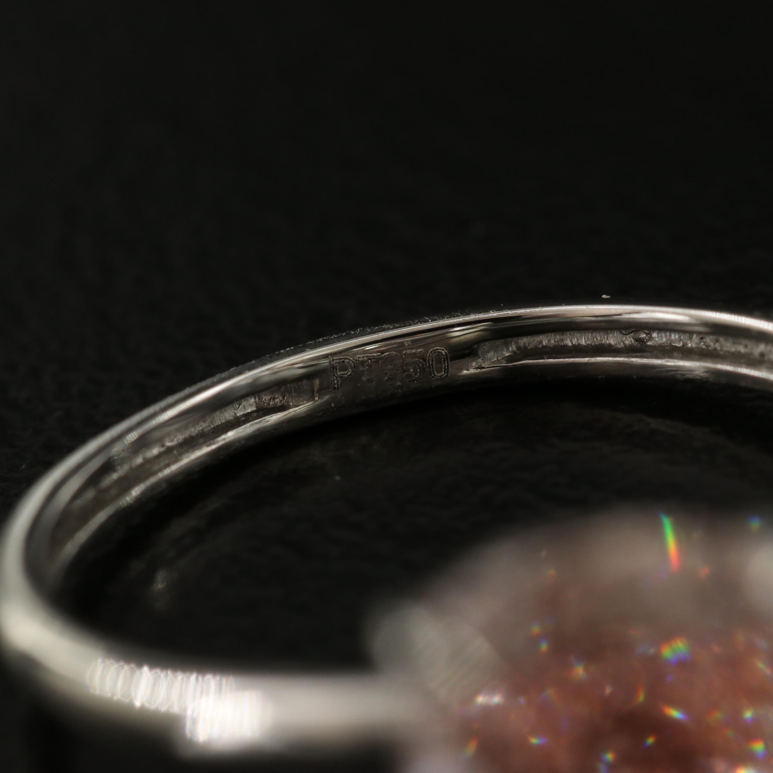 Platinum 3.04 CT Lab Grown Fancy Pink Diamond Solitaire Ring with IGI Report