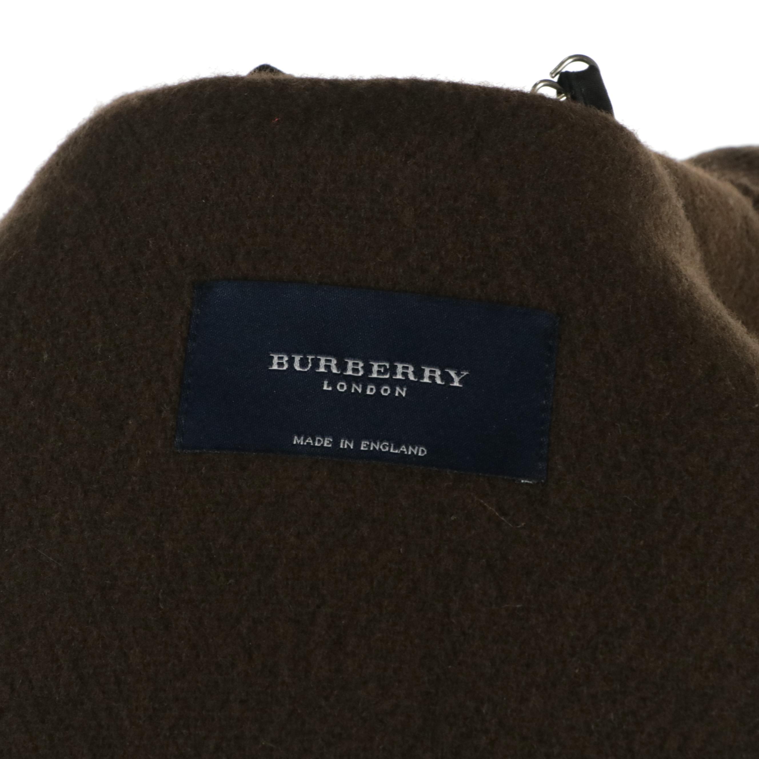 Men's Burberry London Toggle-Front Duffel Coat in Chocolate Brown Wool Blend