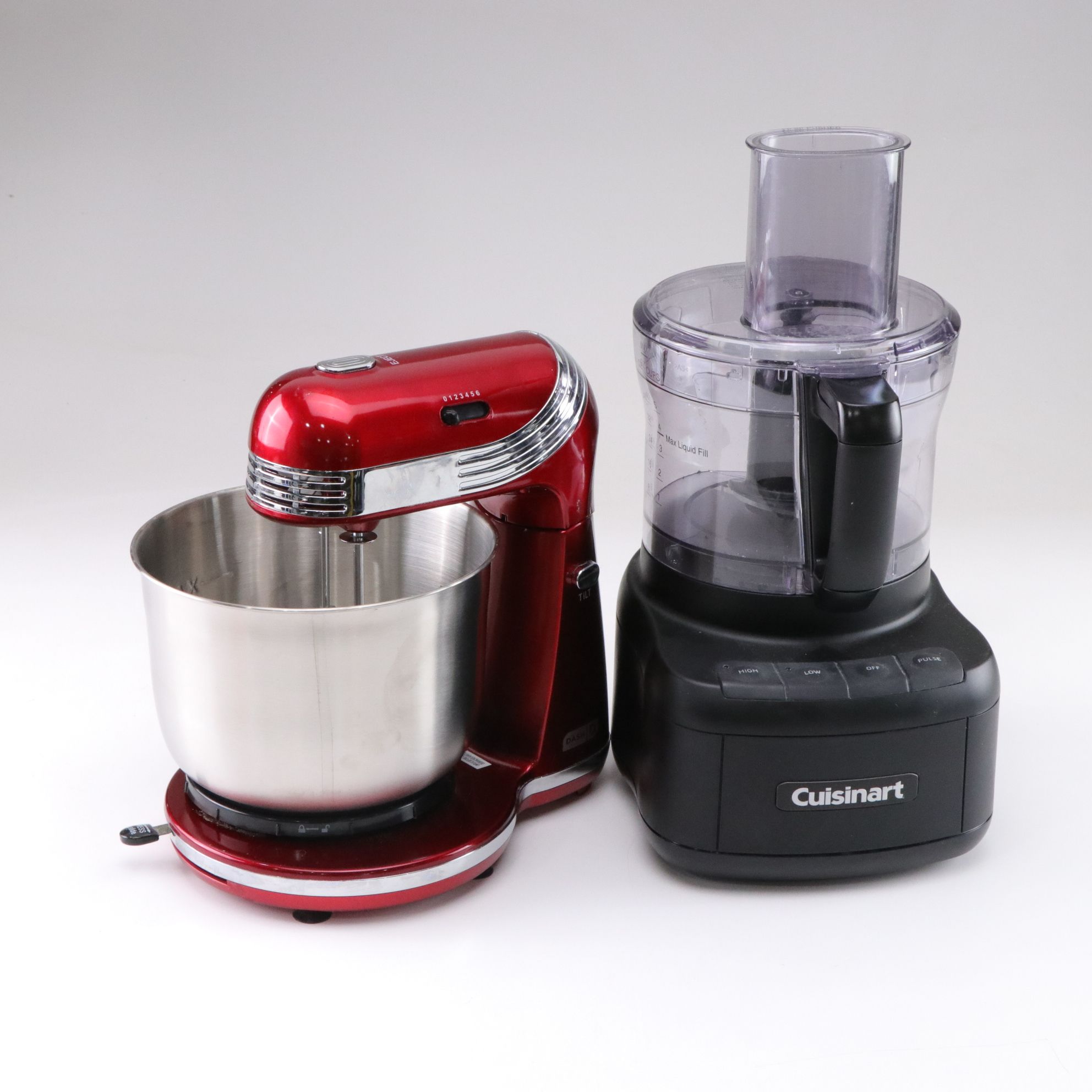 Cuisinart 7-Cup Food Processor & Dash Everyday Red Stand Mixer