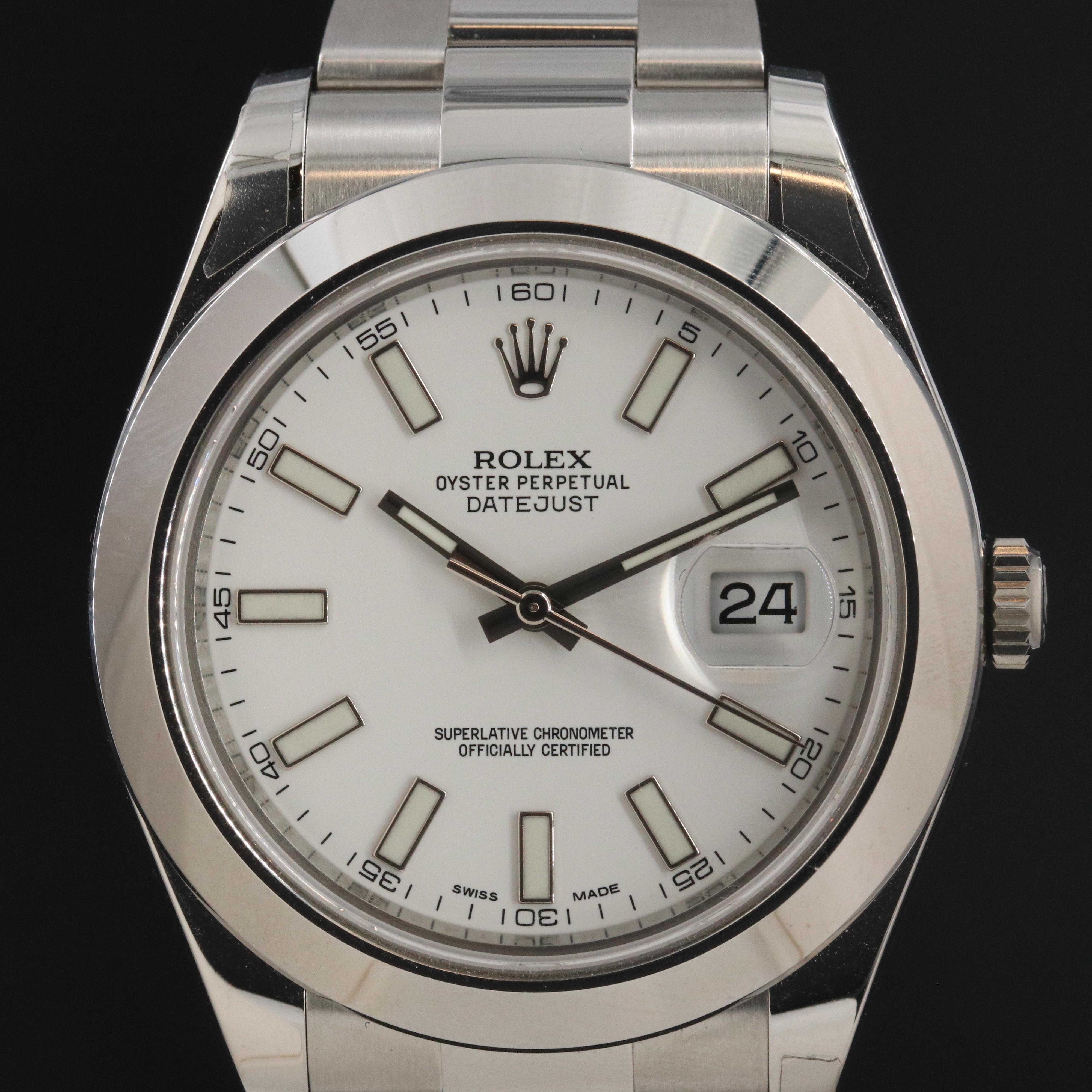 Rolex Datejust II 116300 White 41mm Steel Automatic Watch