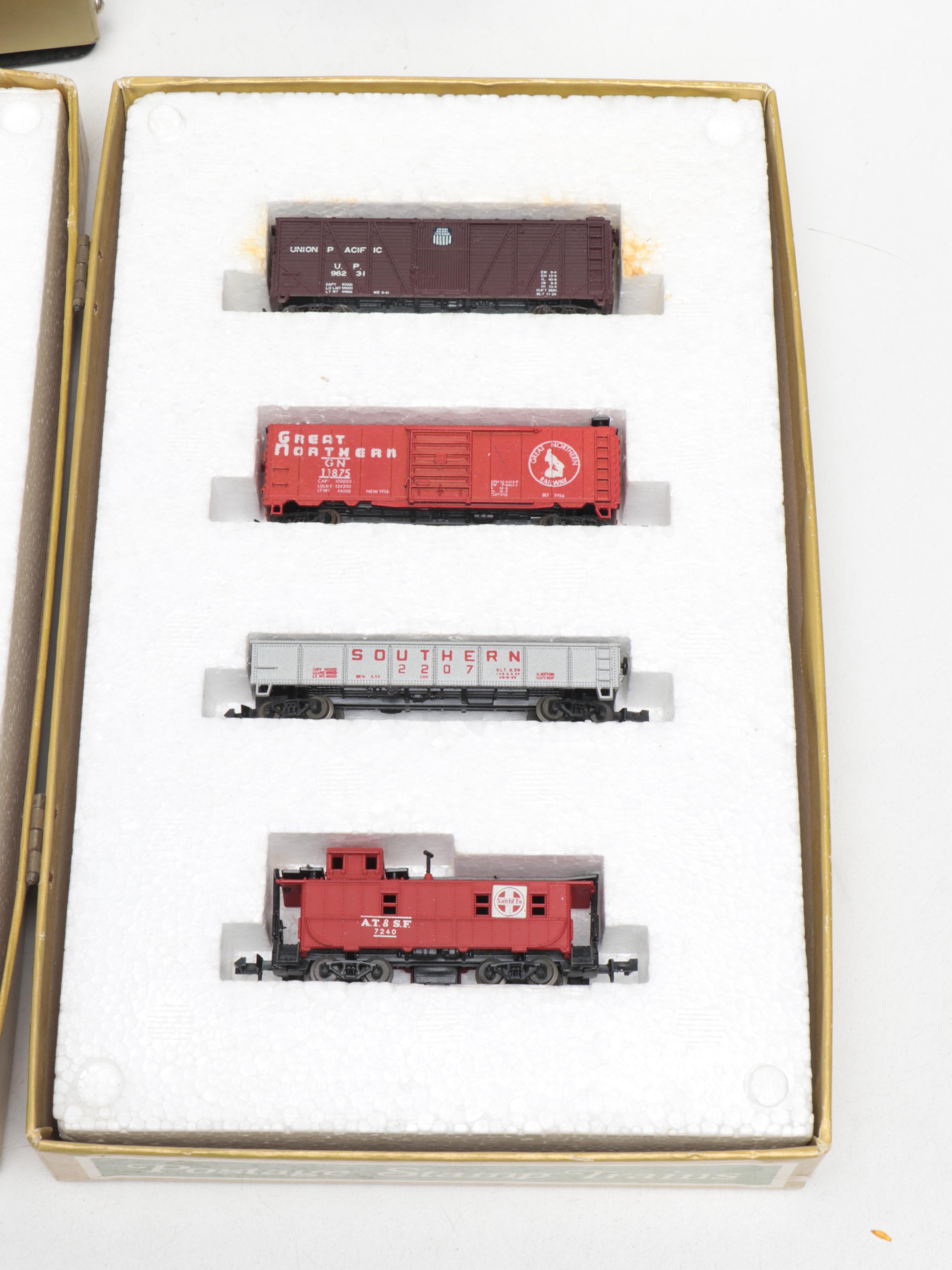 Aurora Postage Stamp Trains with Tracks, Dualpack Power Source and Accessories