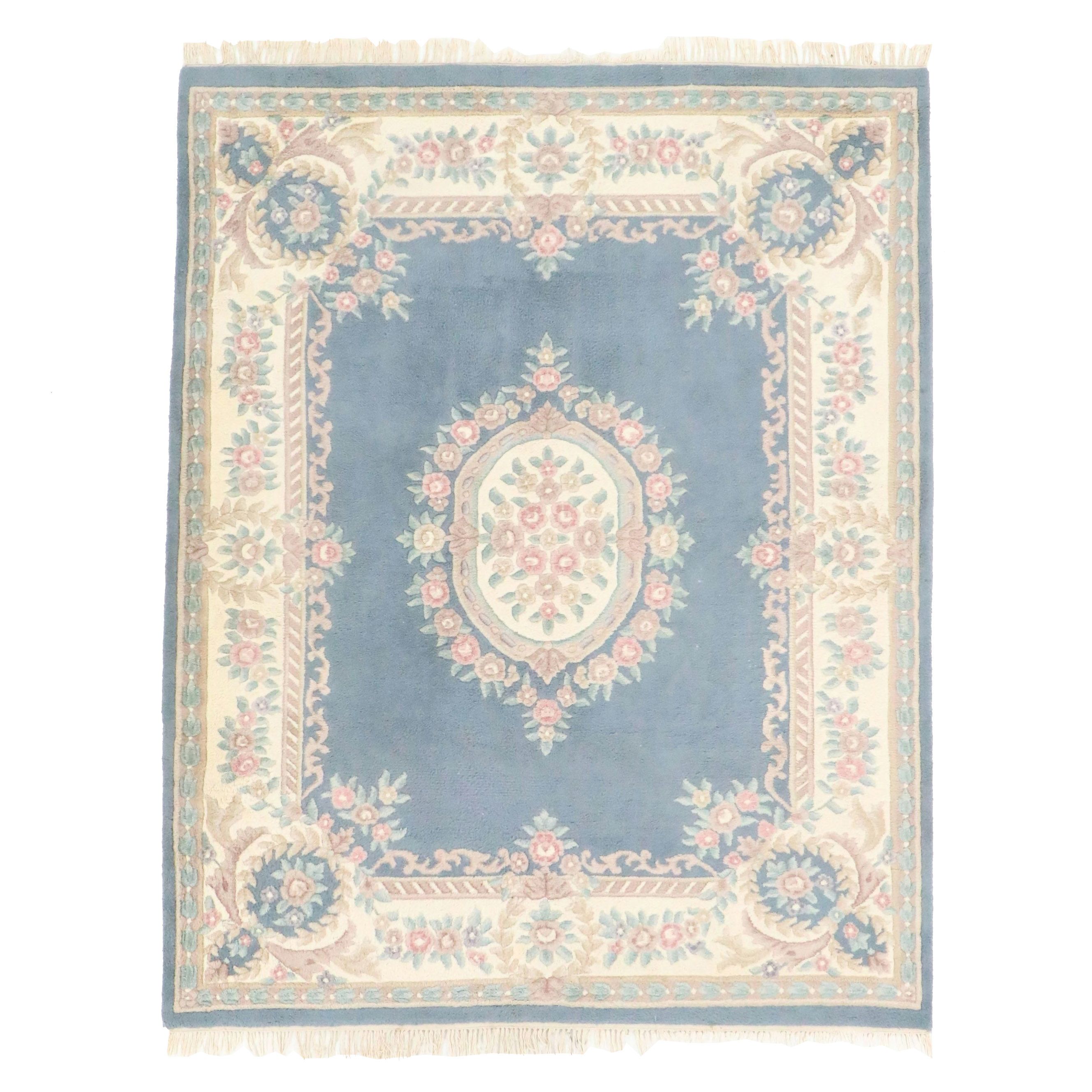 8'1 x 10'11 Hand-Knotted and Carved Sino-Aubusson Style Area Rug