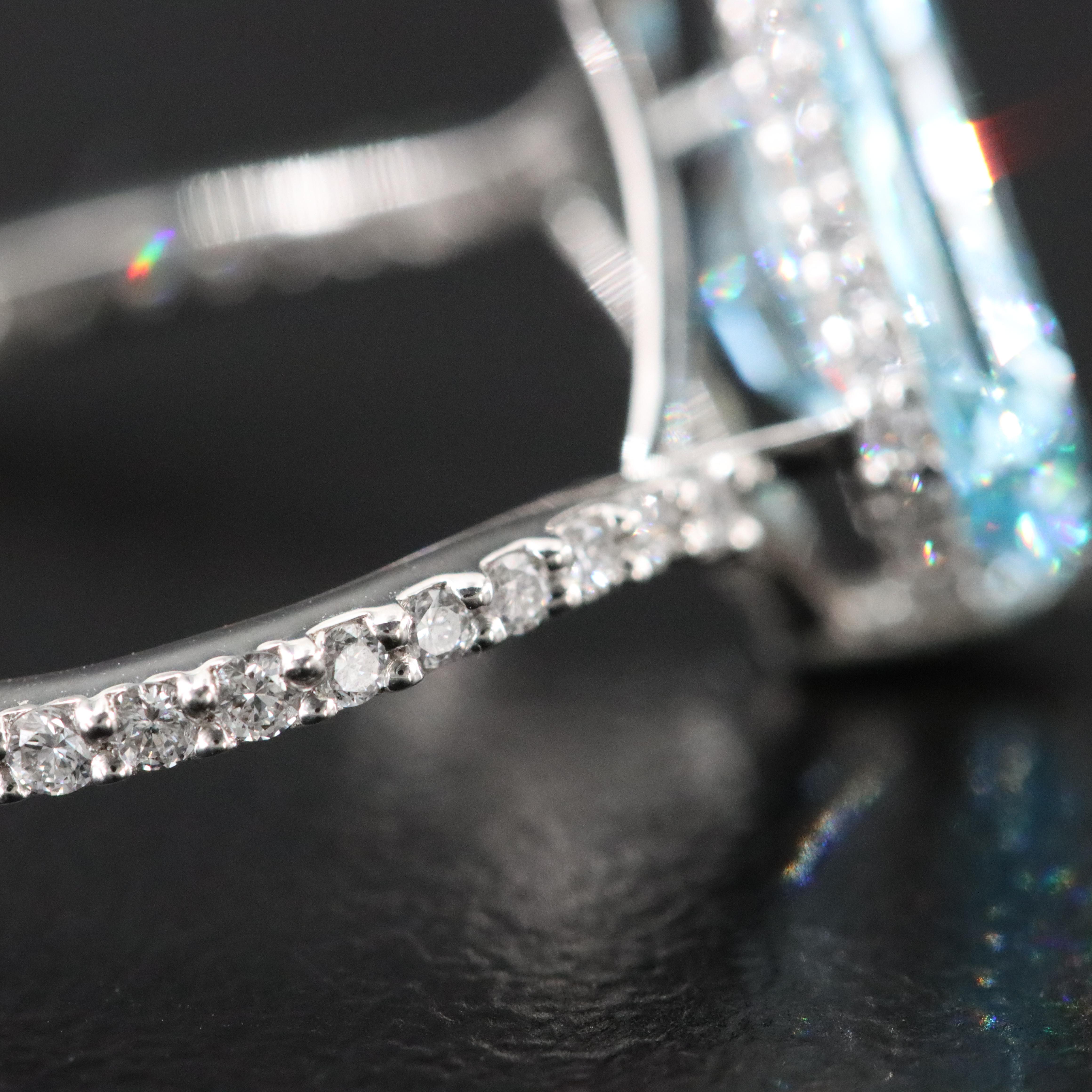 Platinum 3.59 CTW Lab Grown Diamond Ring with Fancy Blue Center and IGI Report