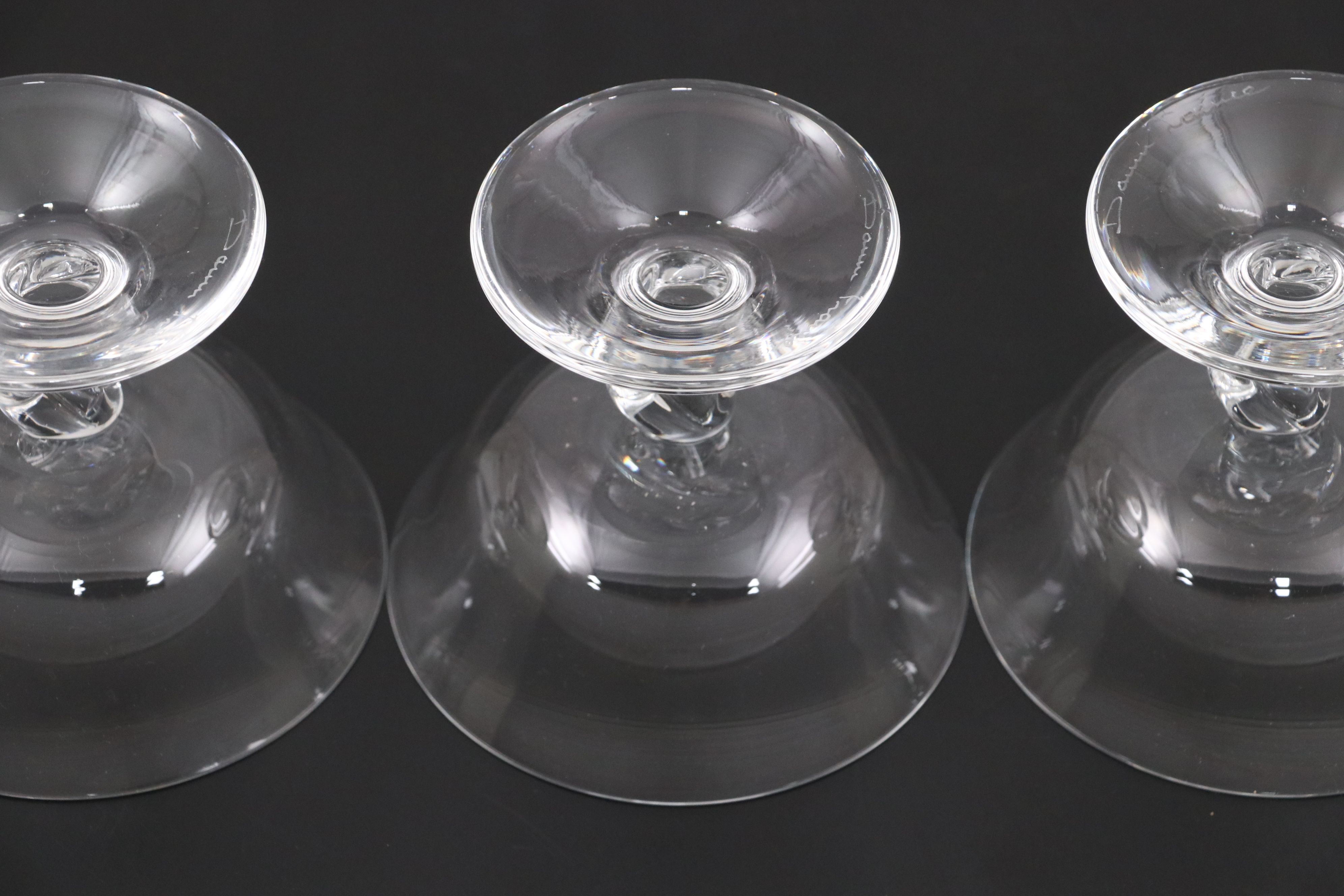 Daum French Crystal Art Deco Style "Orval" Low Sherbets