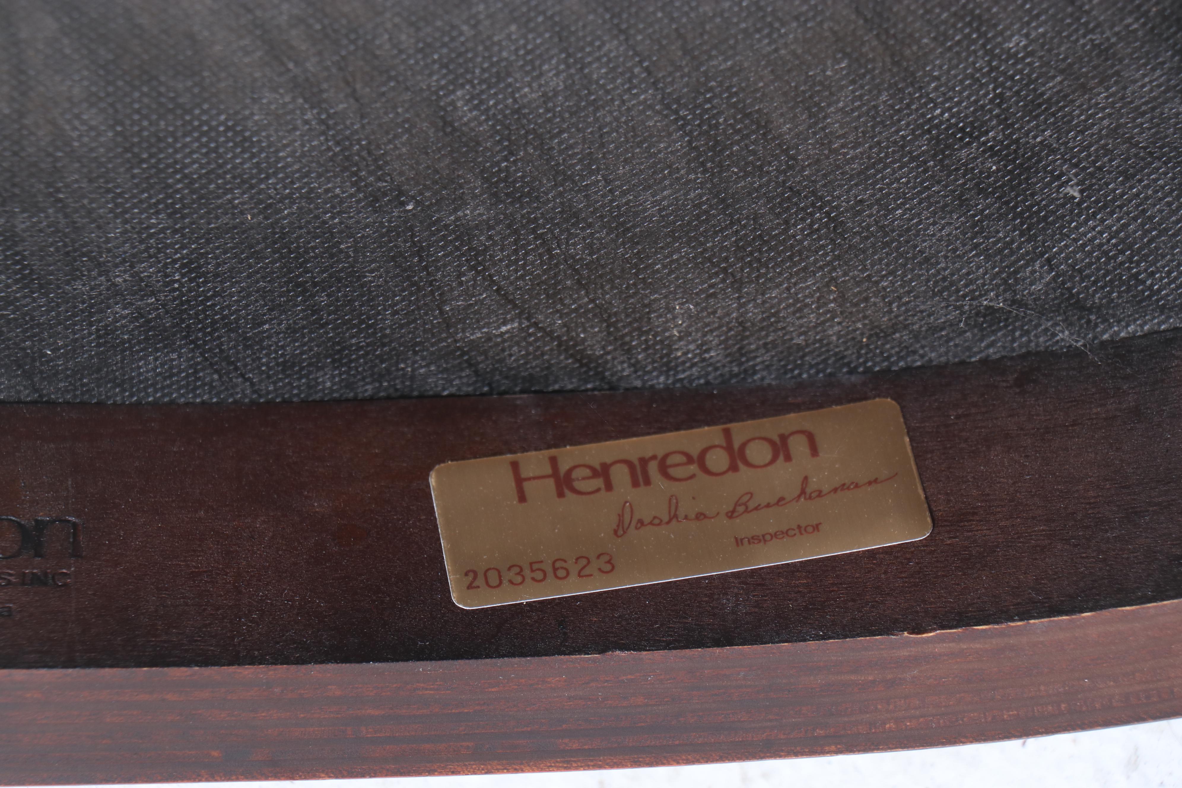 Set of Four Henredon Blue Upholstered Armchairs