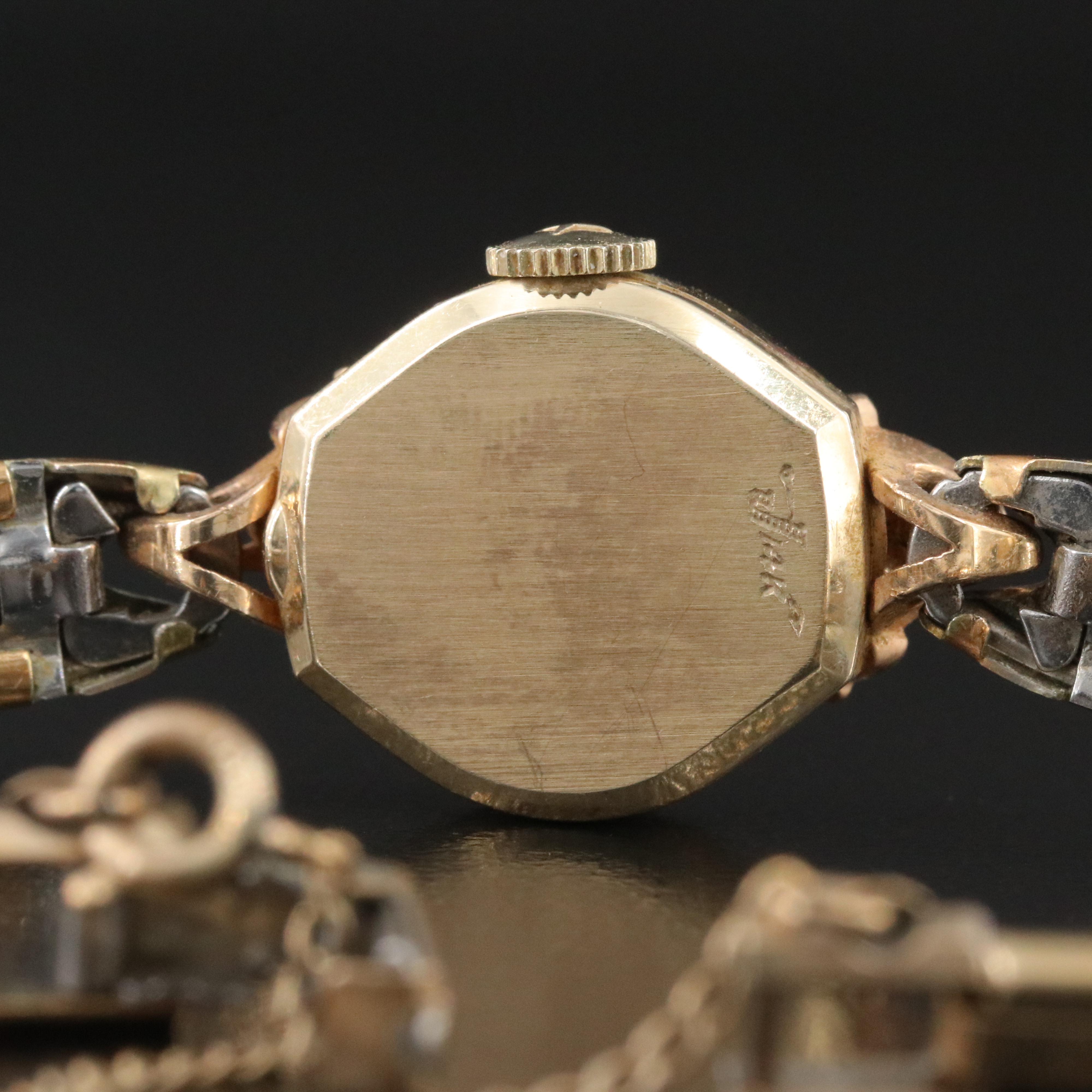 Vintage 14K Gold Tradition Watch Co. Champagne Dial 16mm Manual-Wind Watch