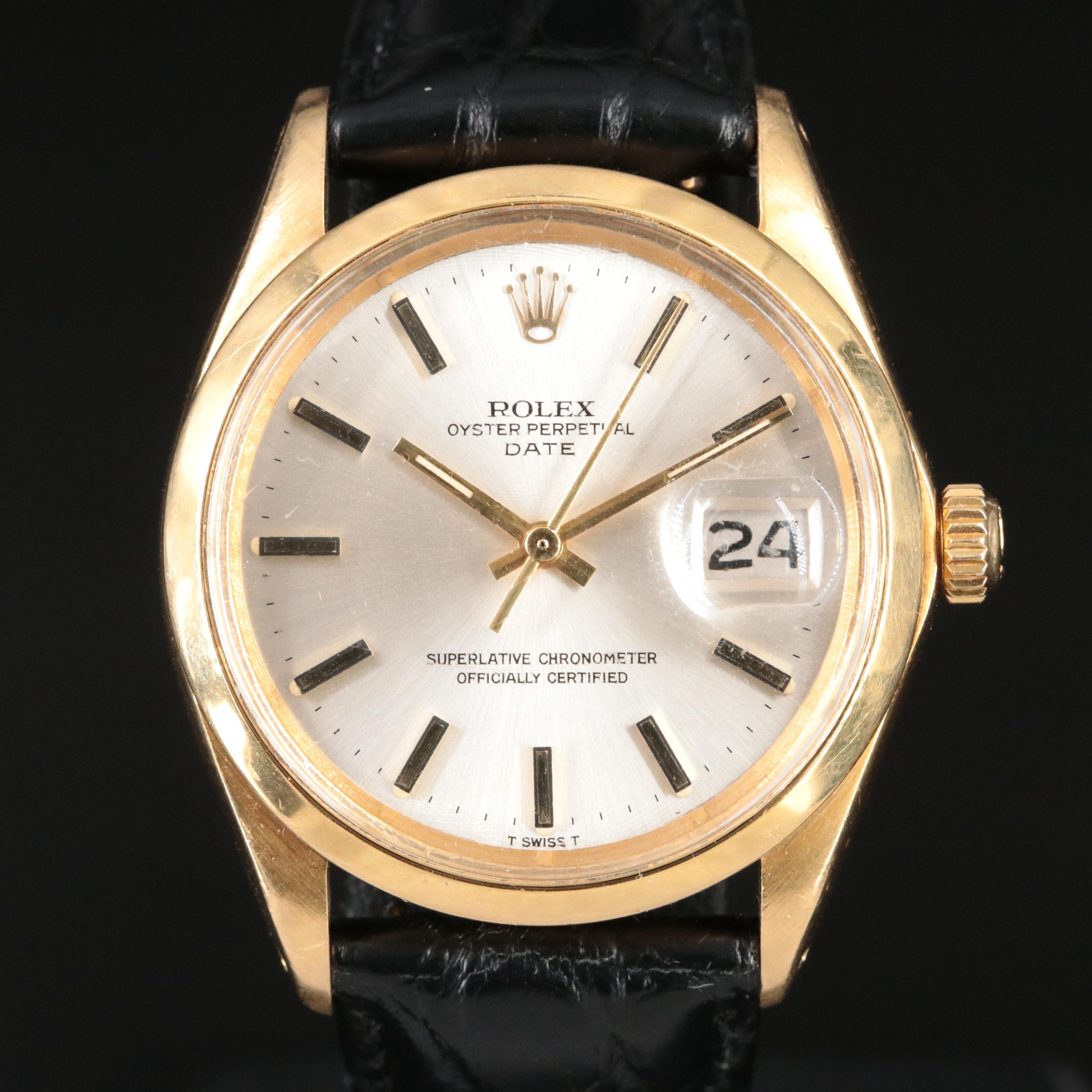 1971 Rolex 18K Date Model 1500 Watch