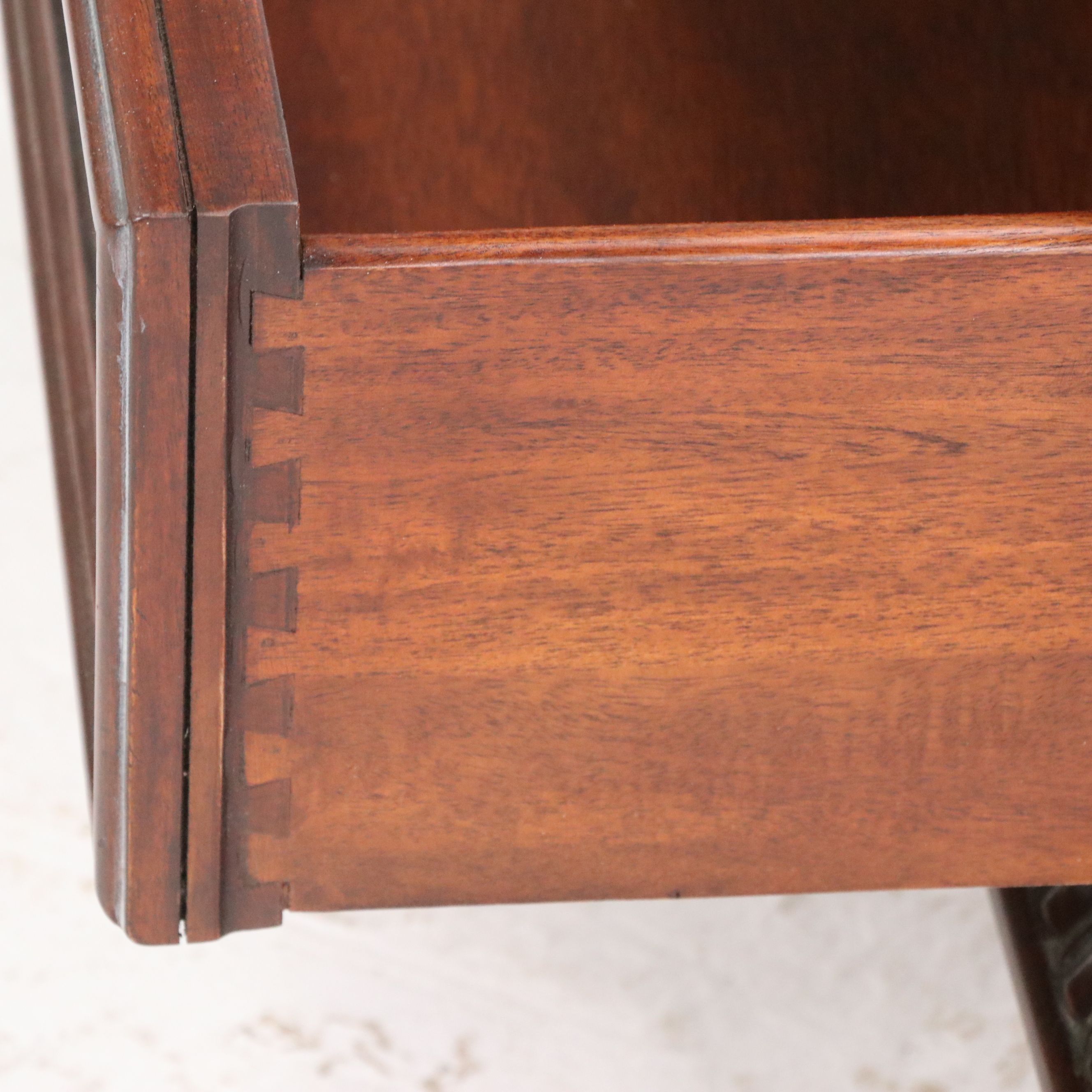 Ethan Allen Classical Style Leather Top Mahogany Coffee Table with Storage