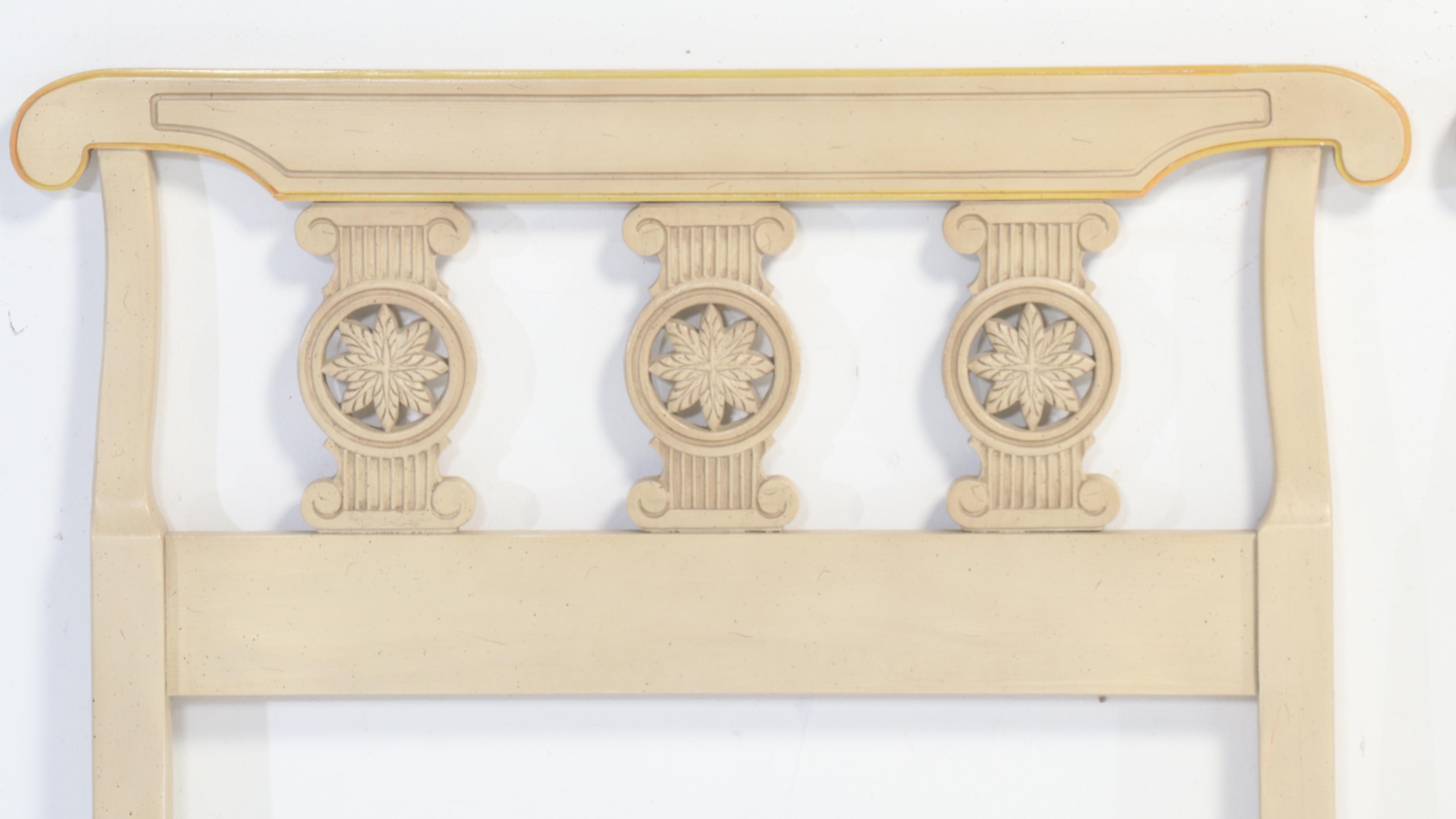 Pair of Neoclassical Style Painted Wood Twin Size Headboards, Mid-20th Century