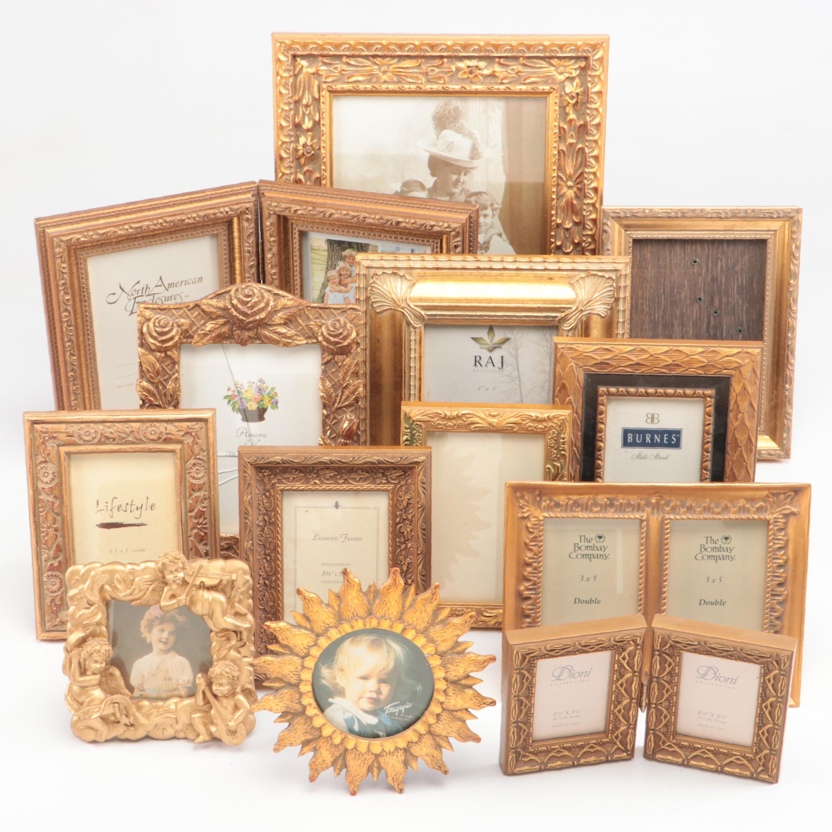 Giltwood and Gold Tone Acrylic Easel Picture Frame Collection