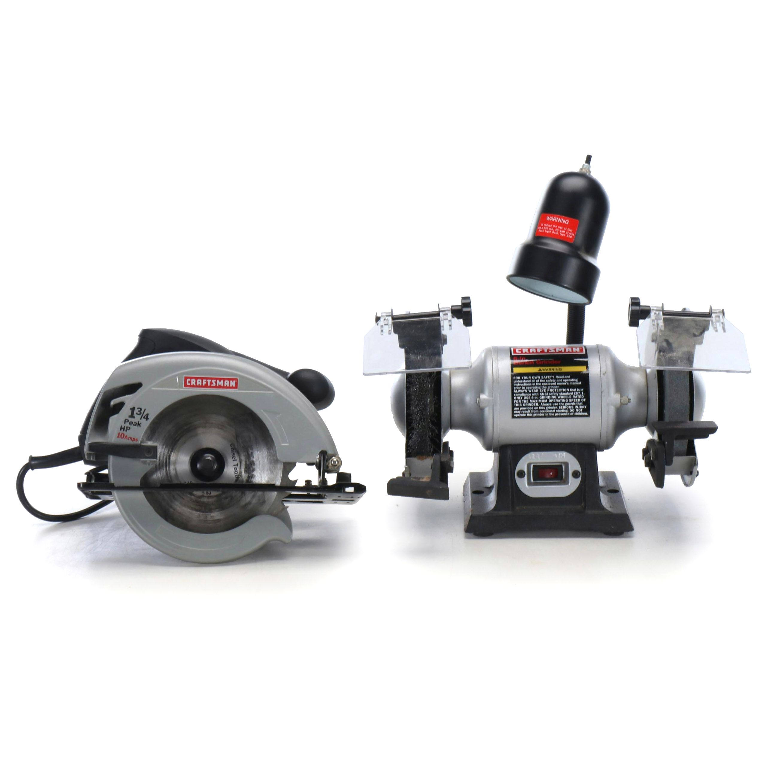 Craftsman 6" Bench Grinder and 7.25" Circular Saw