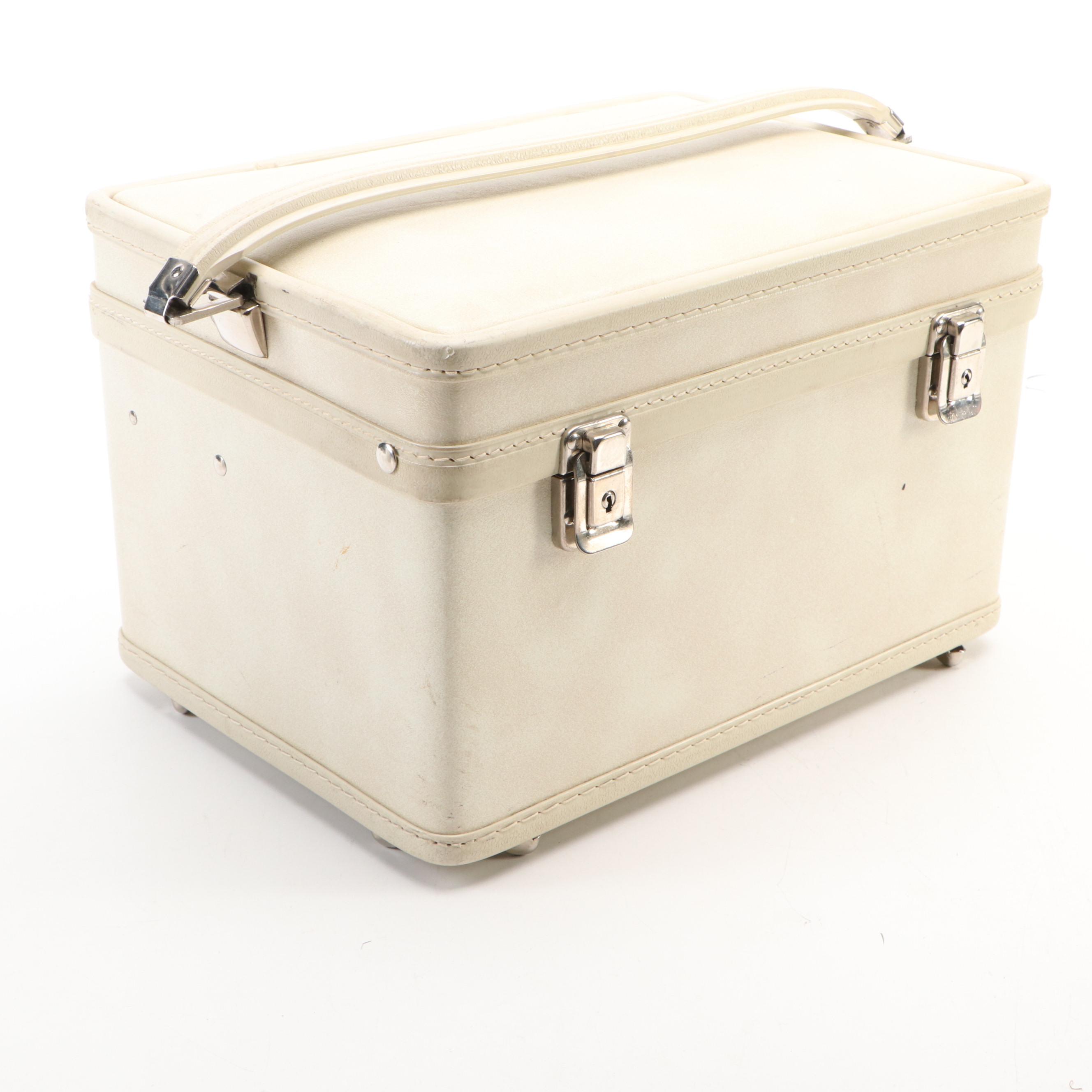 Jet Set Mirror Go Lightly Vintage Hard Case Vanity Box, 1960s