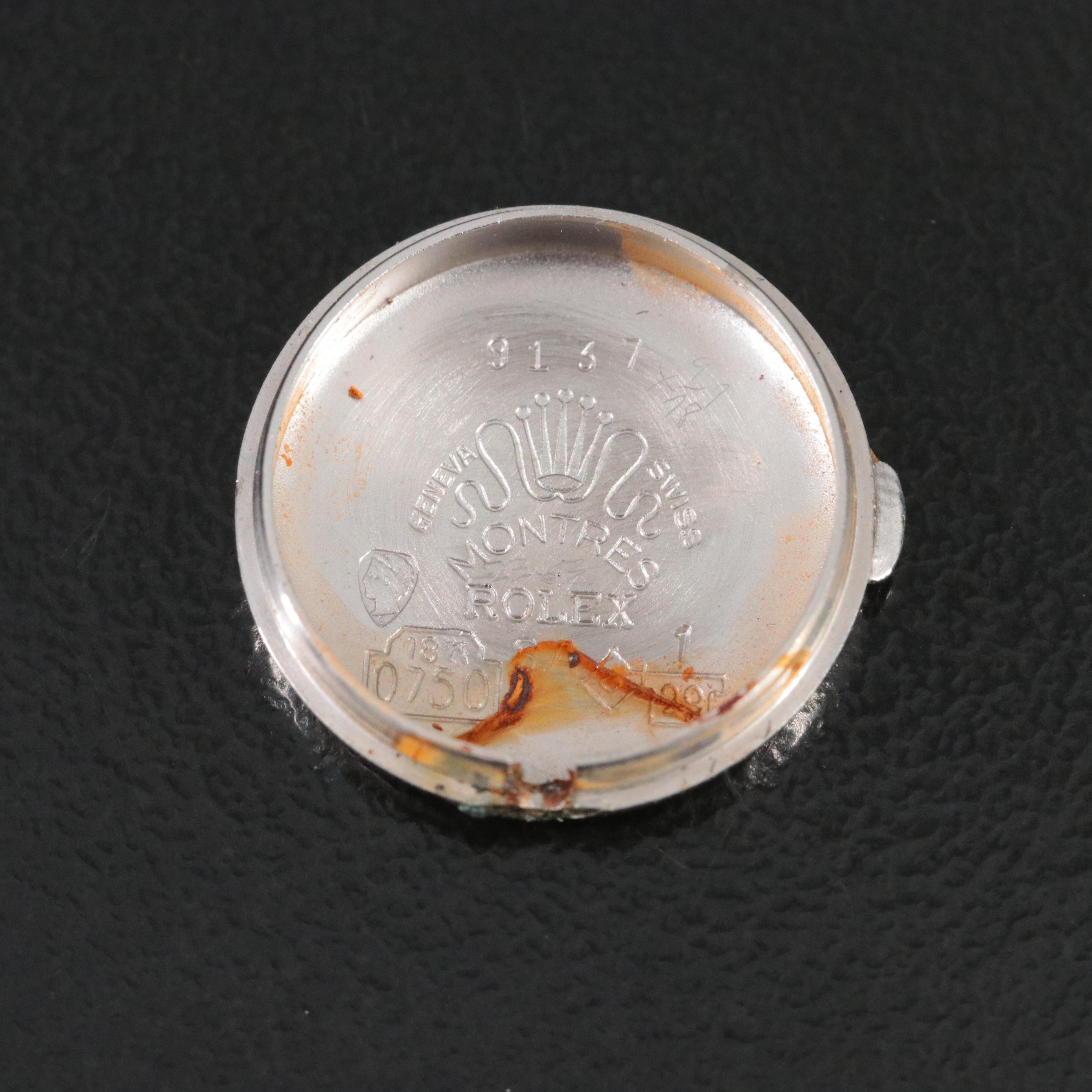 18K Vintage Rolex Precision Diamond Stem Wind Watch