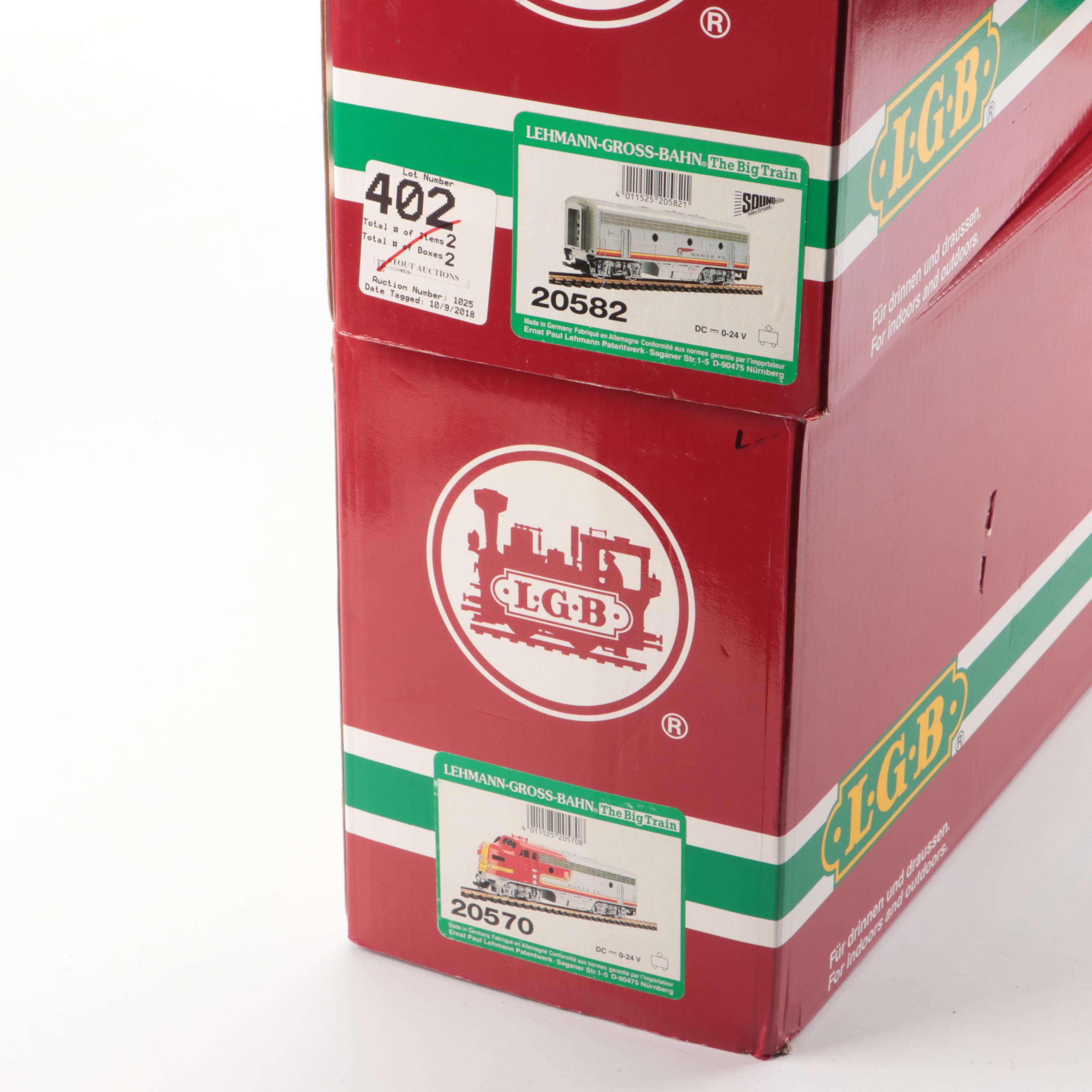 LGB Santa Fe F7B and Santa Fe F7-A G Scale Locomotives