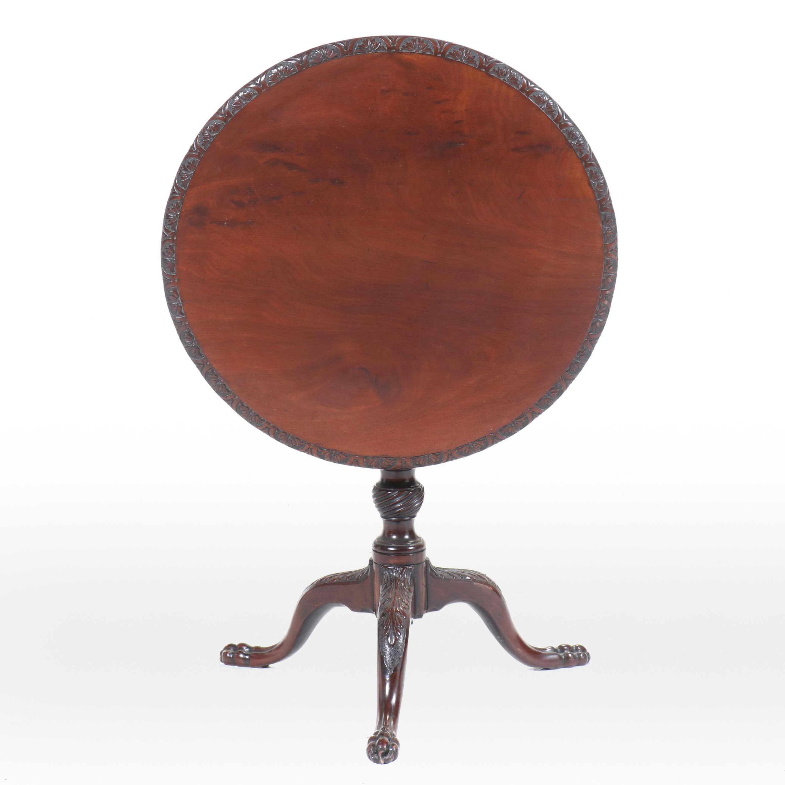Chippendale Style Mahogany Tilt-Top Table, 20th Century