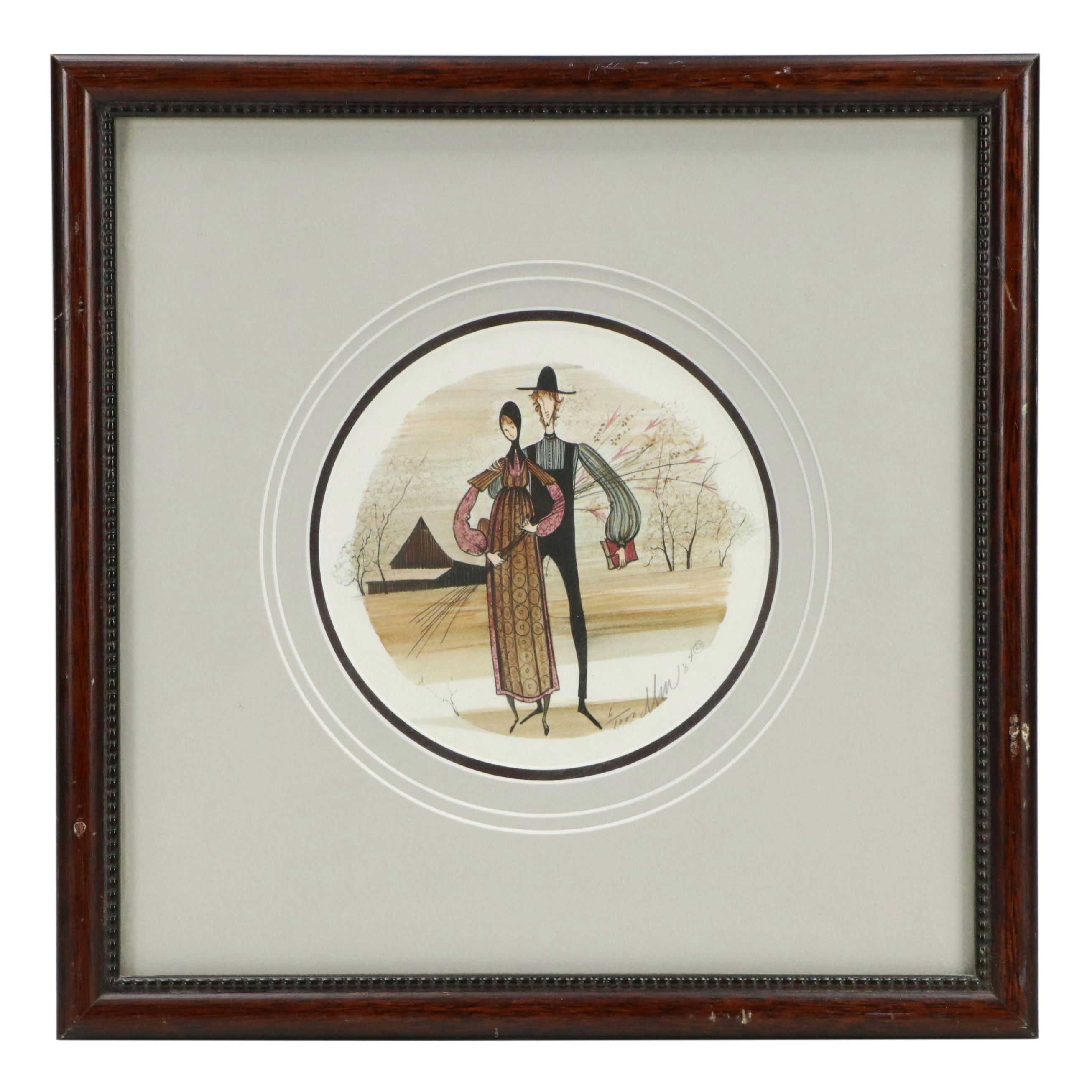 P. Buckley Moss Offset Lithograph "Helen and Lewis," 1984