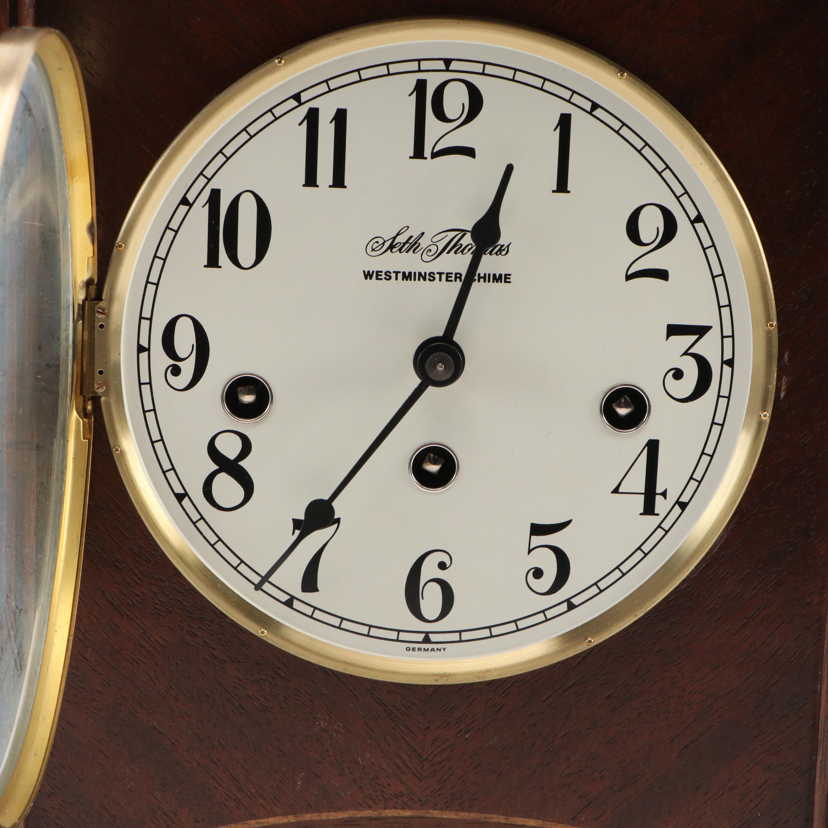 Seth Thomas Westminster Chime Inlaid Mantle Clock