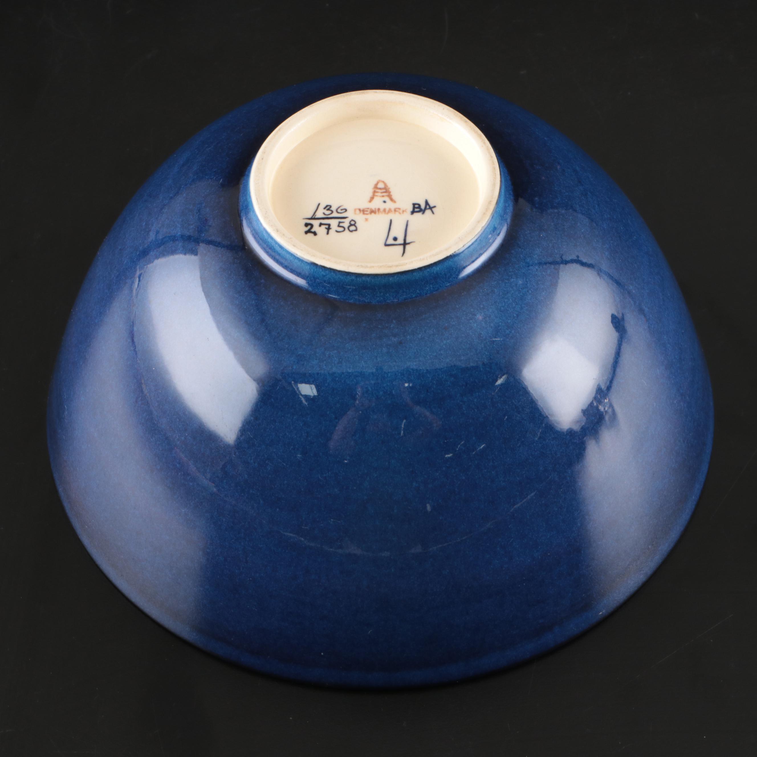 Waterford Crystal Fish Paperweight, Danish Modern Royal Copenhagen Cobalt Bowl