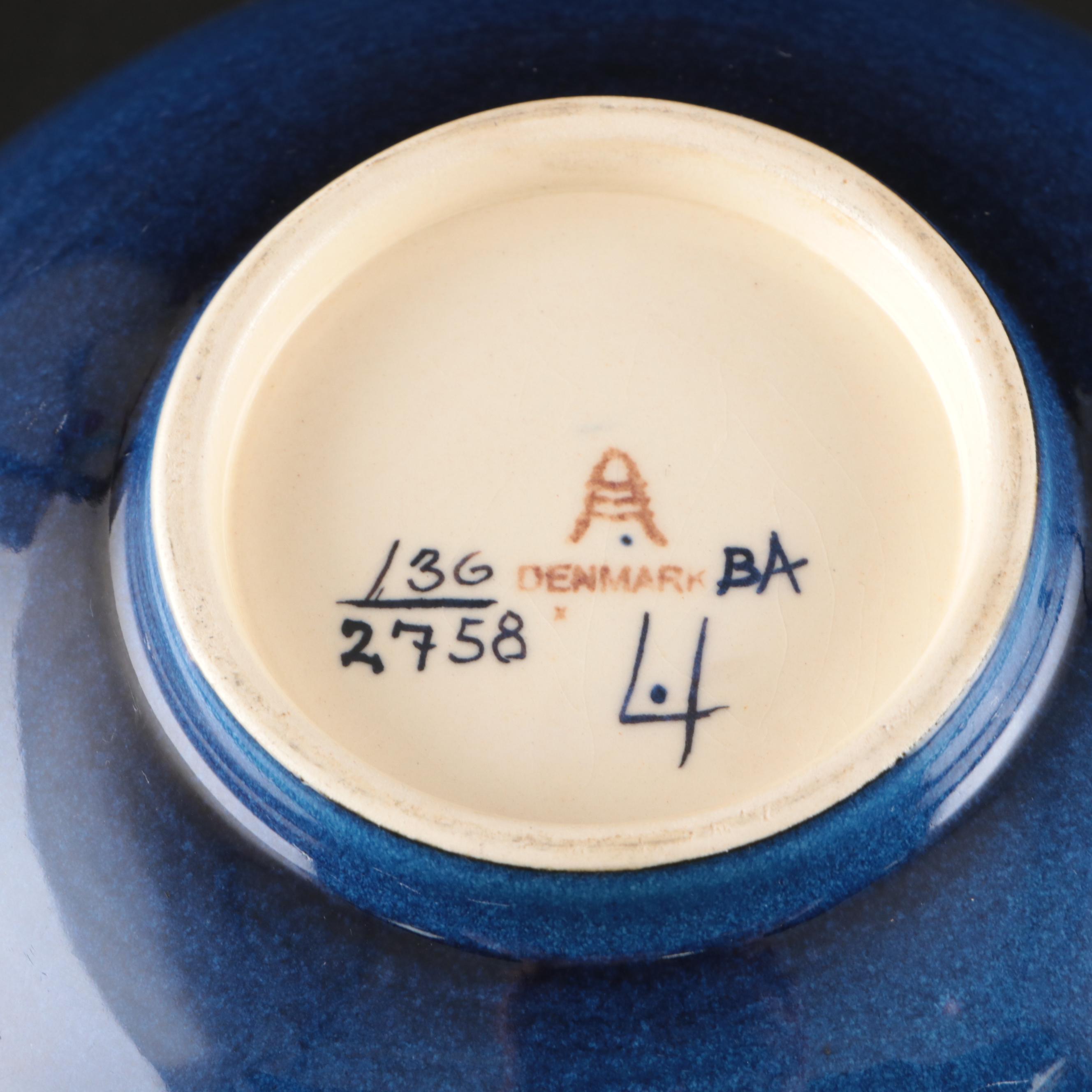 Waterford Crystal Fish Paperweight, Danish Modern Royal Copenhagen Cobalt Bowl