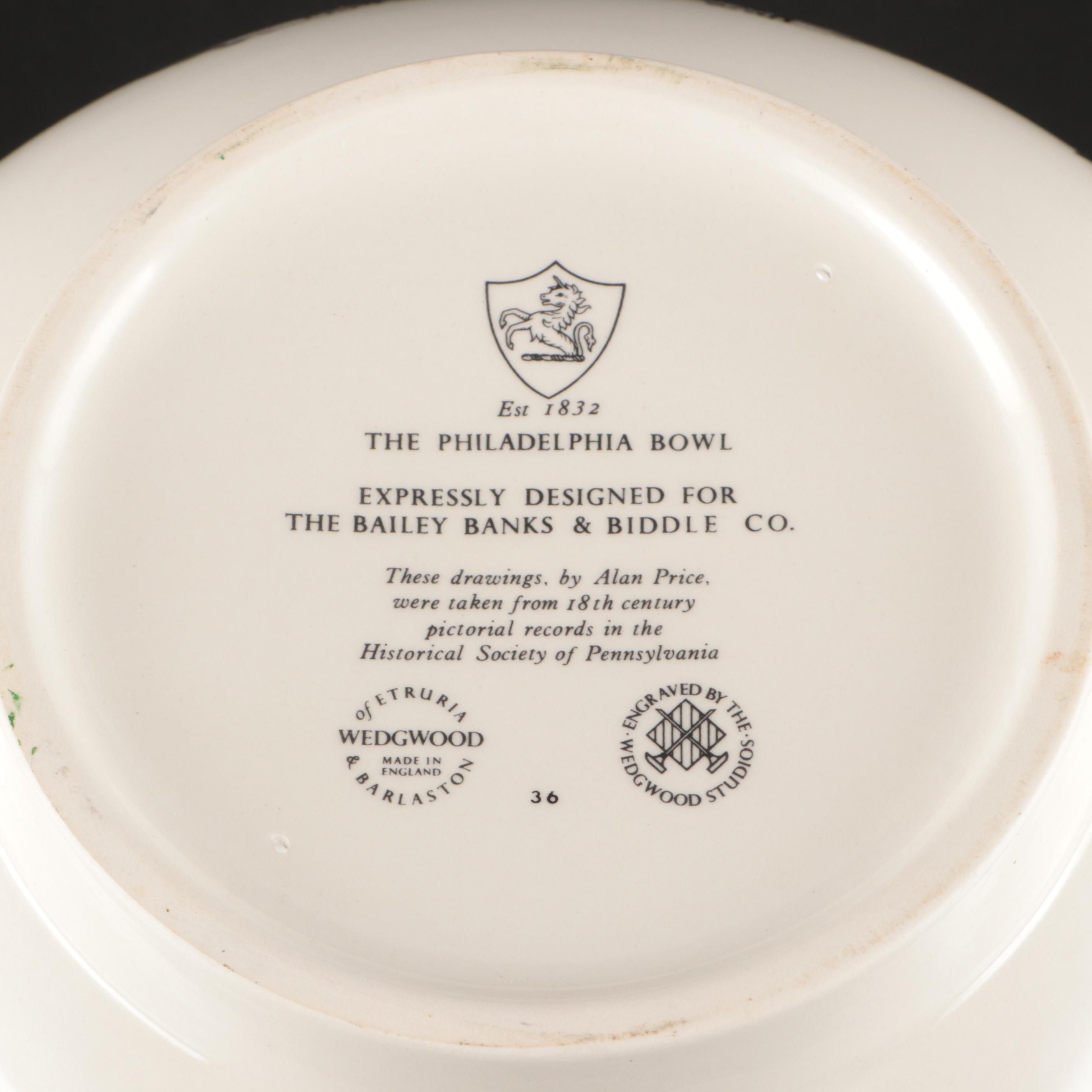 Wedgwood for Bailey, Banks & Biddle "The Philadelphia Bowl"