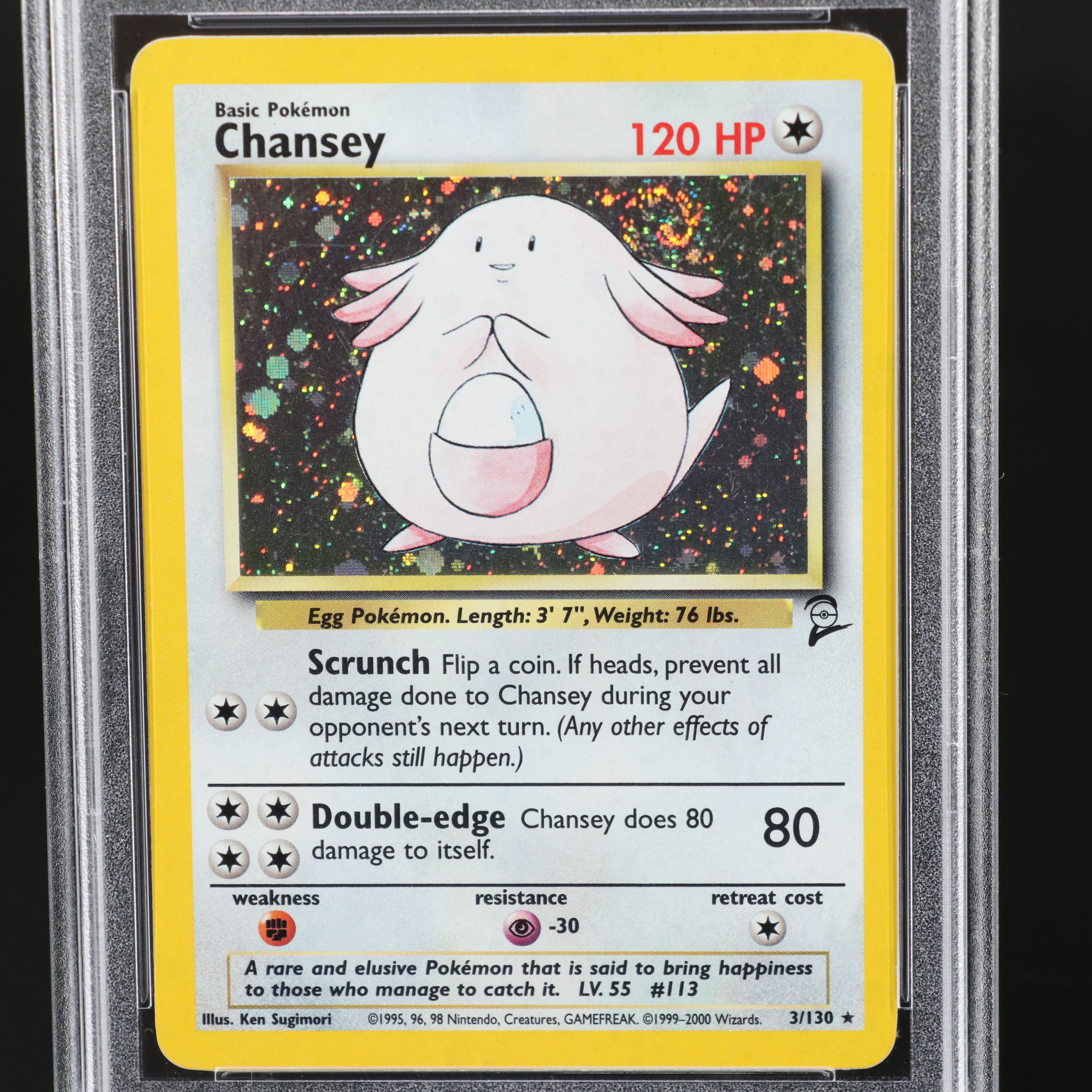 Base Set II Chansey Holographic Pokémon Card Graded PSA 6