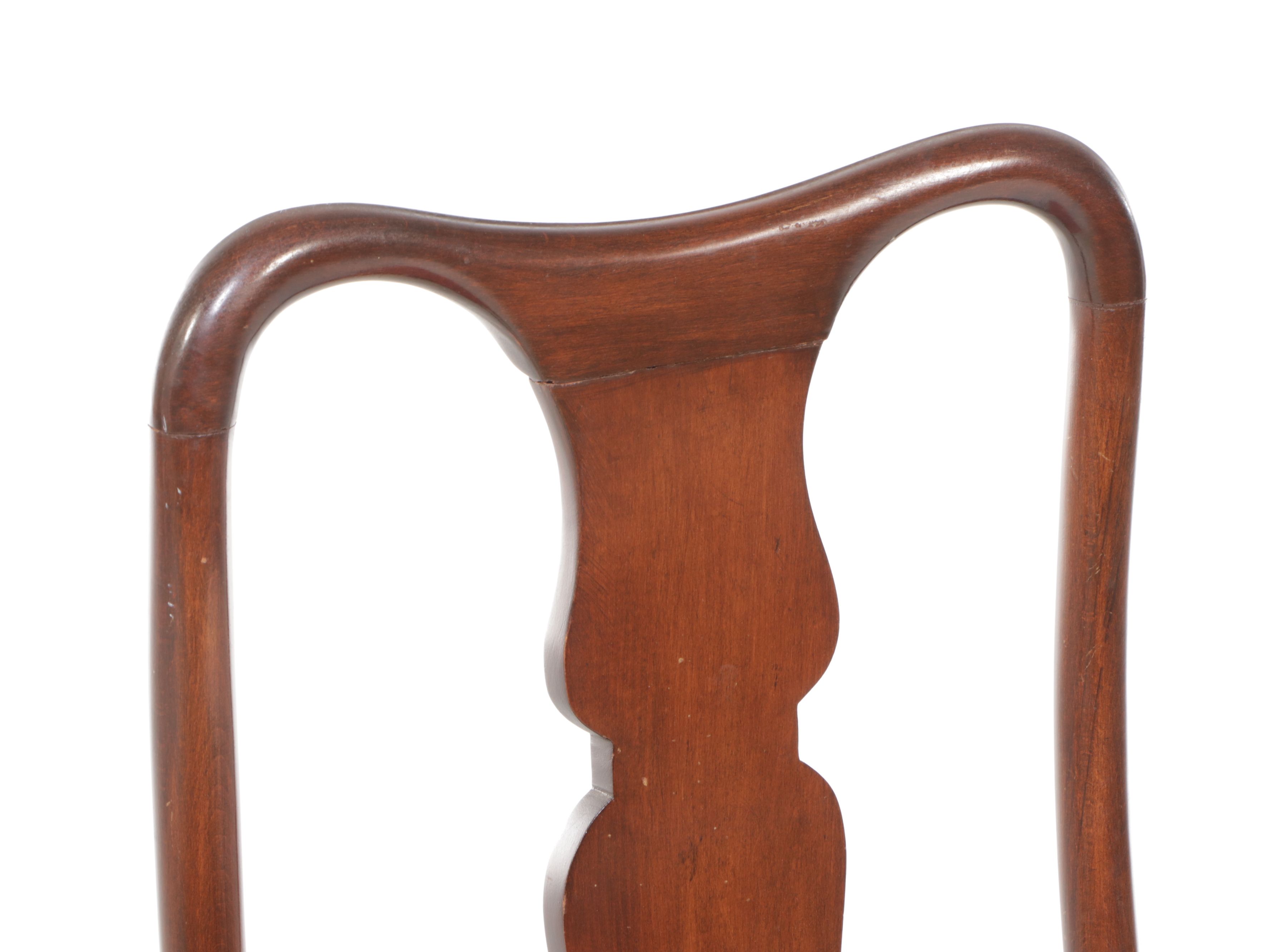 Set of Four Queen Anne Style Mahogany Dining Chairs, Early to Mid-20th Century