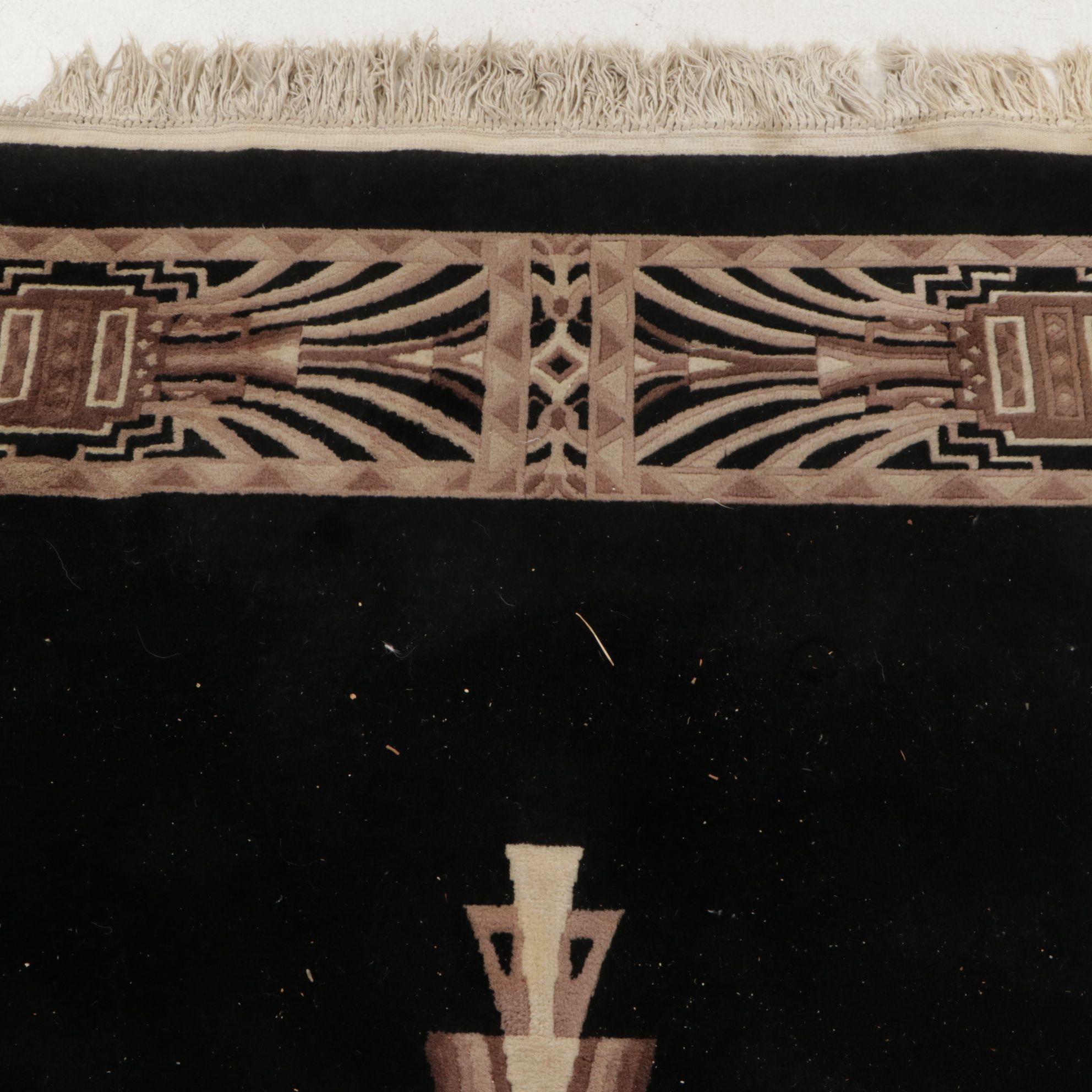 5'6 x 8'10 Hand-Knotted Chinese Art Deco Style Area Rug