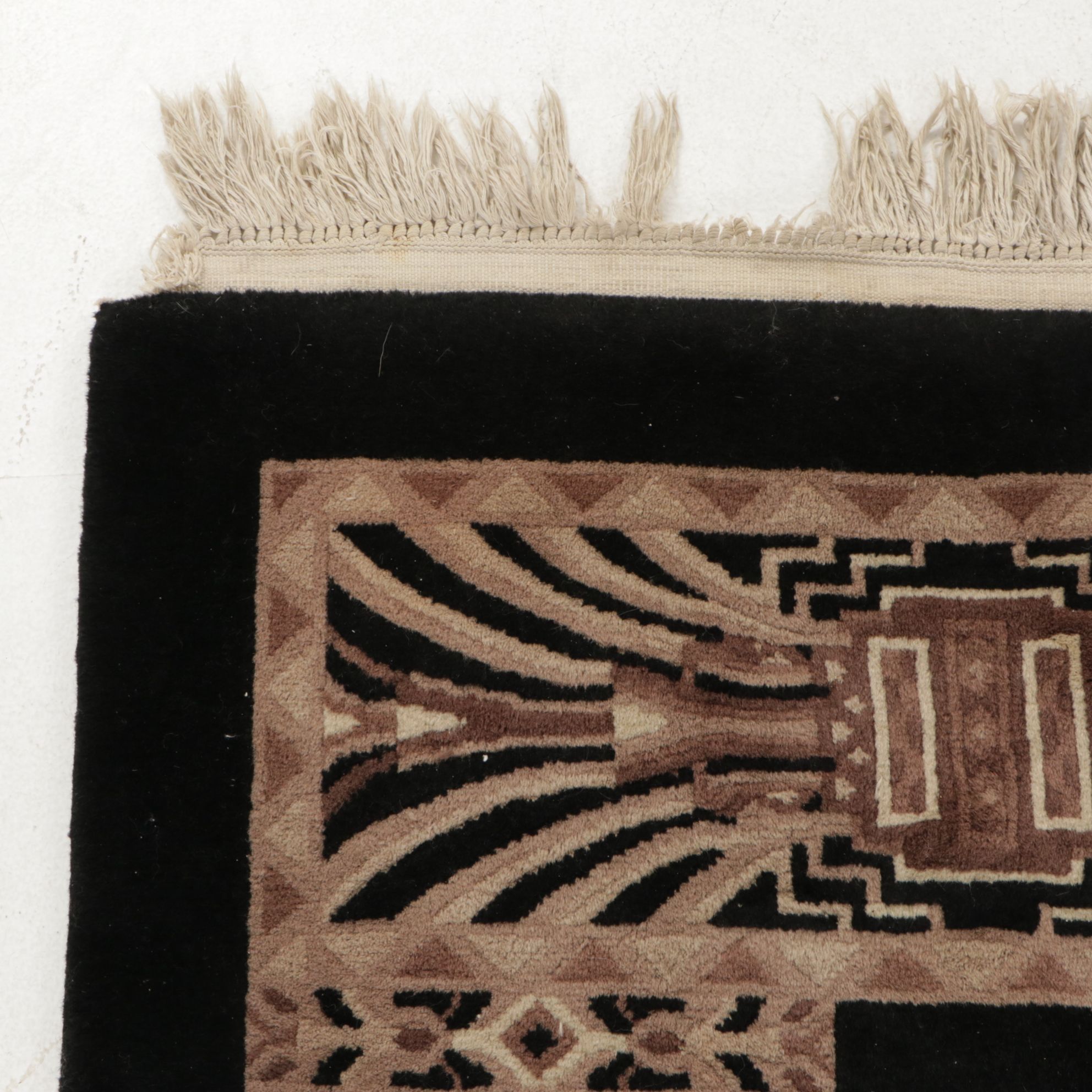 5'6 x 8'10 Hand-Knotted Chinese Art Deco Style Area Rug