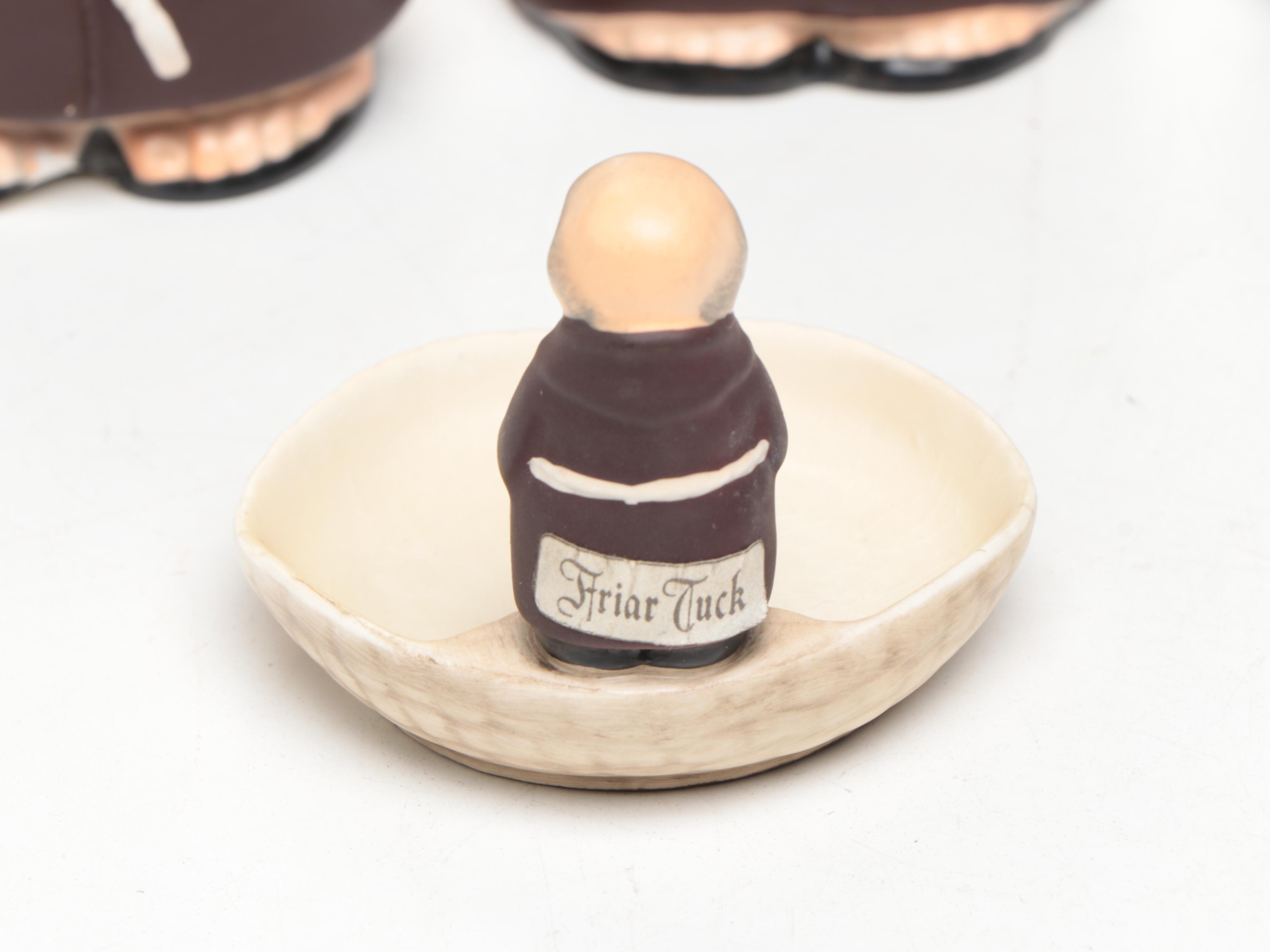 Goebel "Friar Tuck" Porcelain Bank, Jug, Bottle, and Toby Jug Creamer