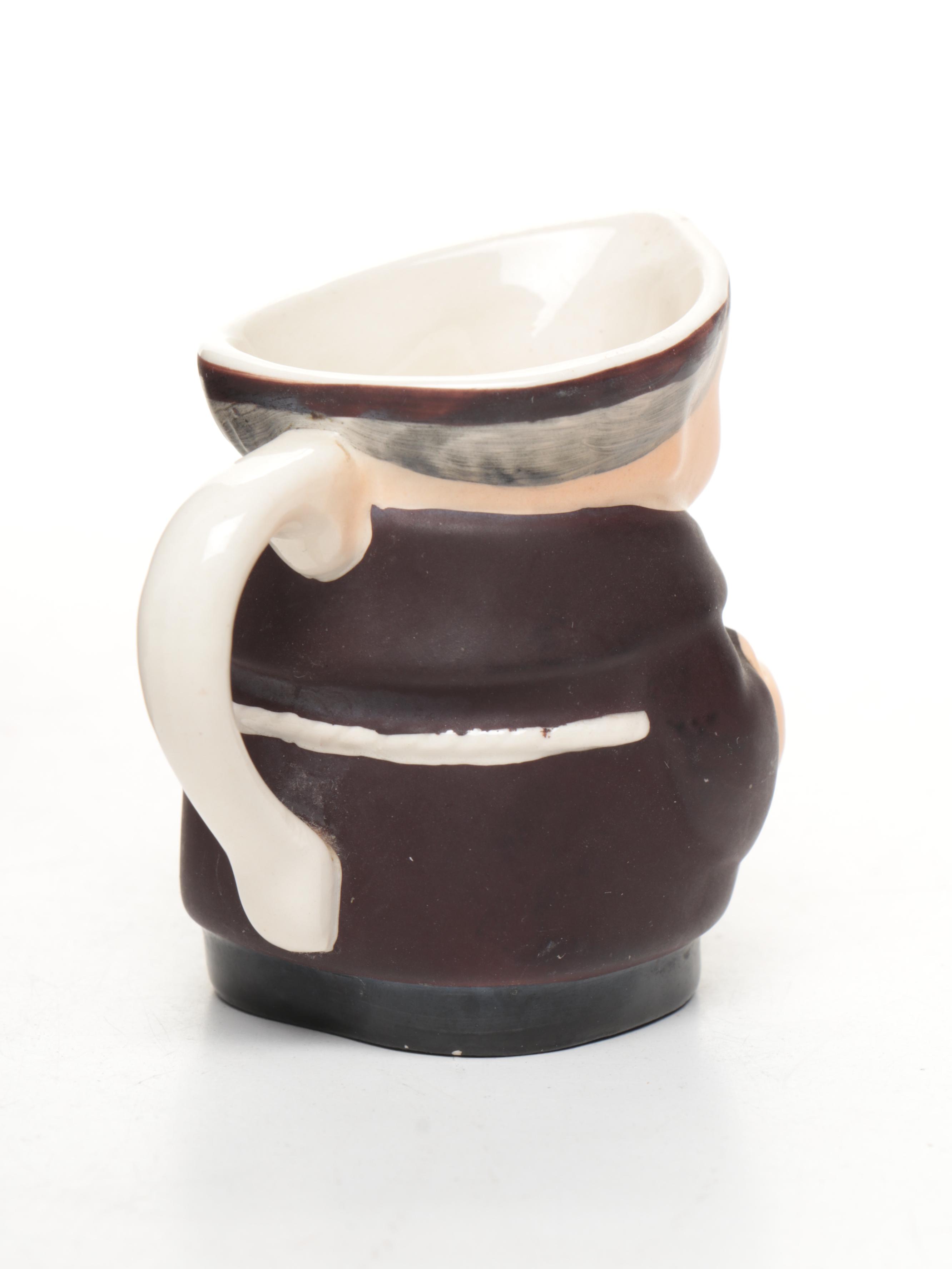 Goebel "Friar Tuck" Porcelain Bank, Jug, Bottle, and Toby Jug Creamer