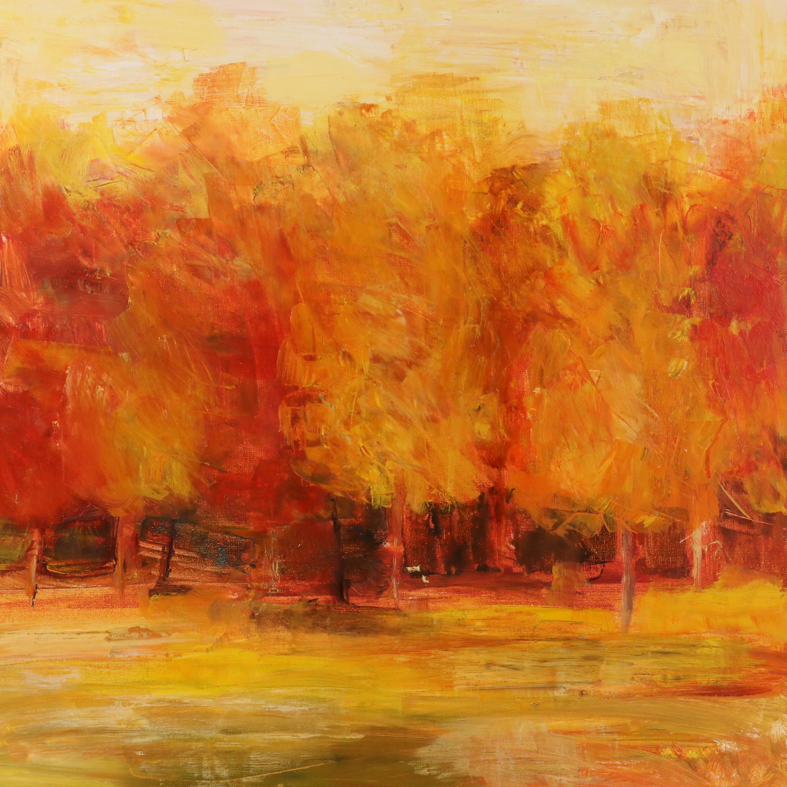 Kevin Poole Acrylic Painting of Autumn Landscape