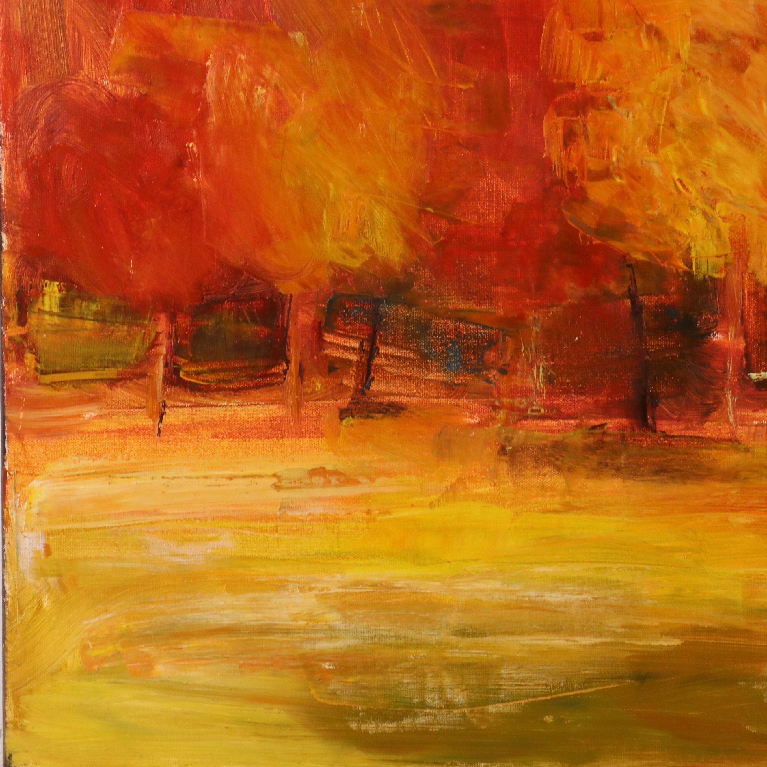Kevin Poole Acrylic Painting of Autumn Landscape