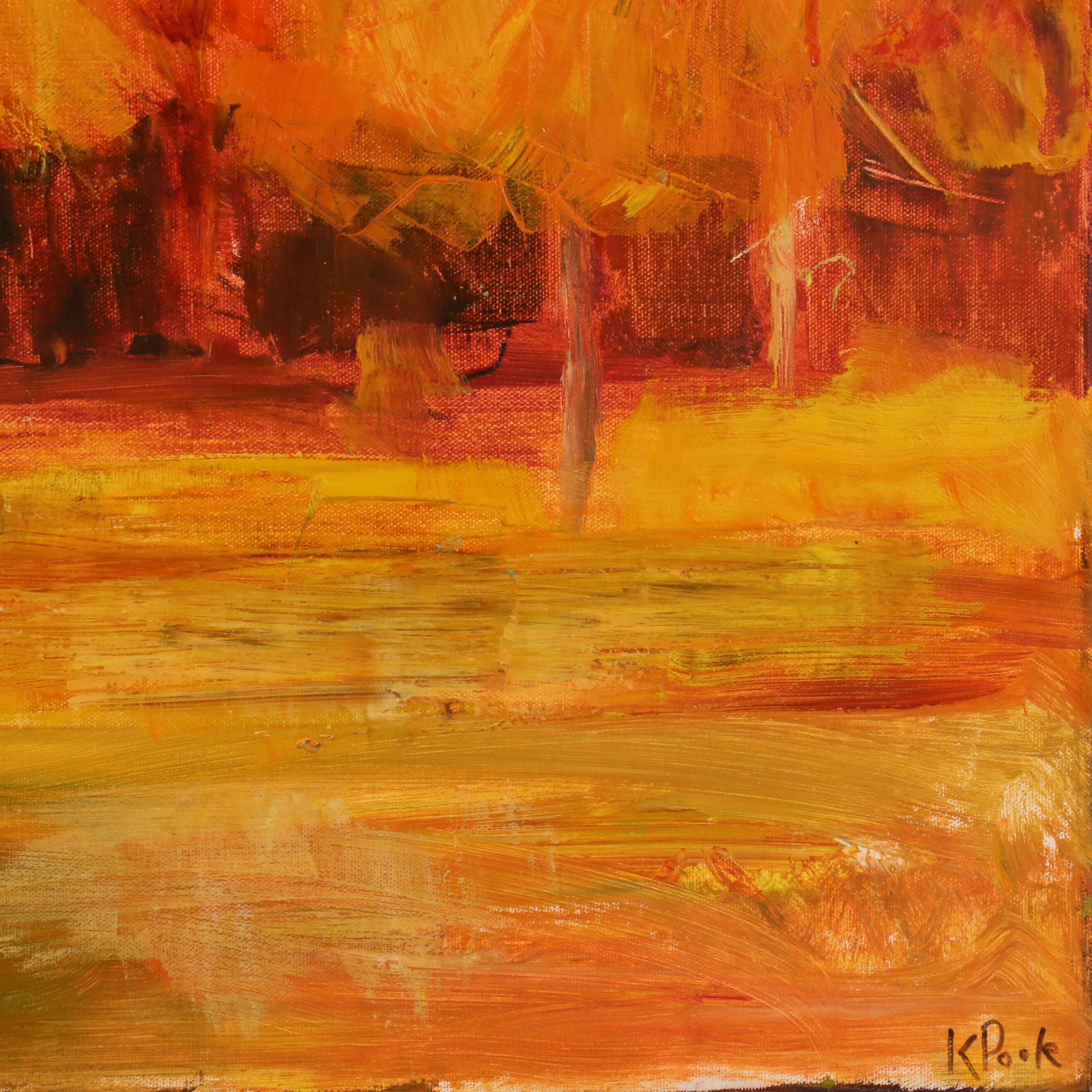 Kevin Poole Acrylic Painting of Autumn Landscape