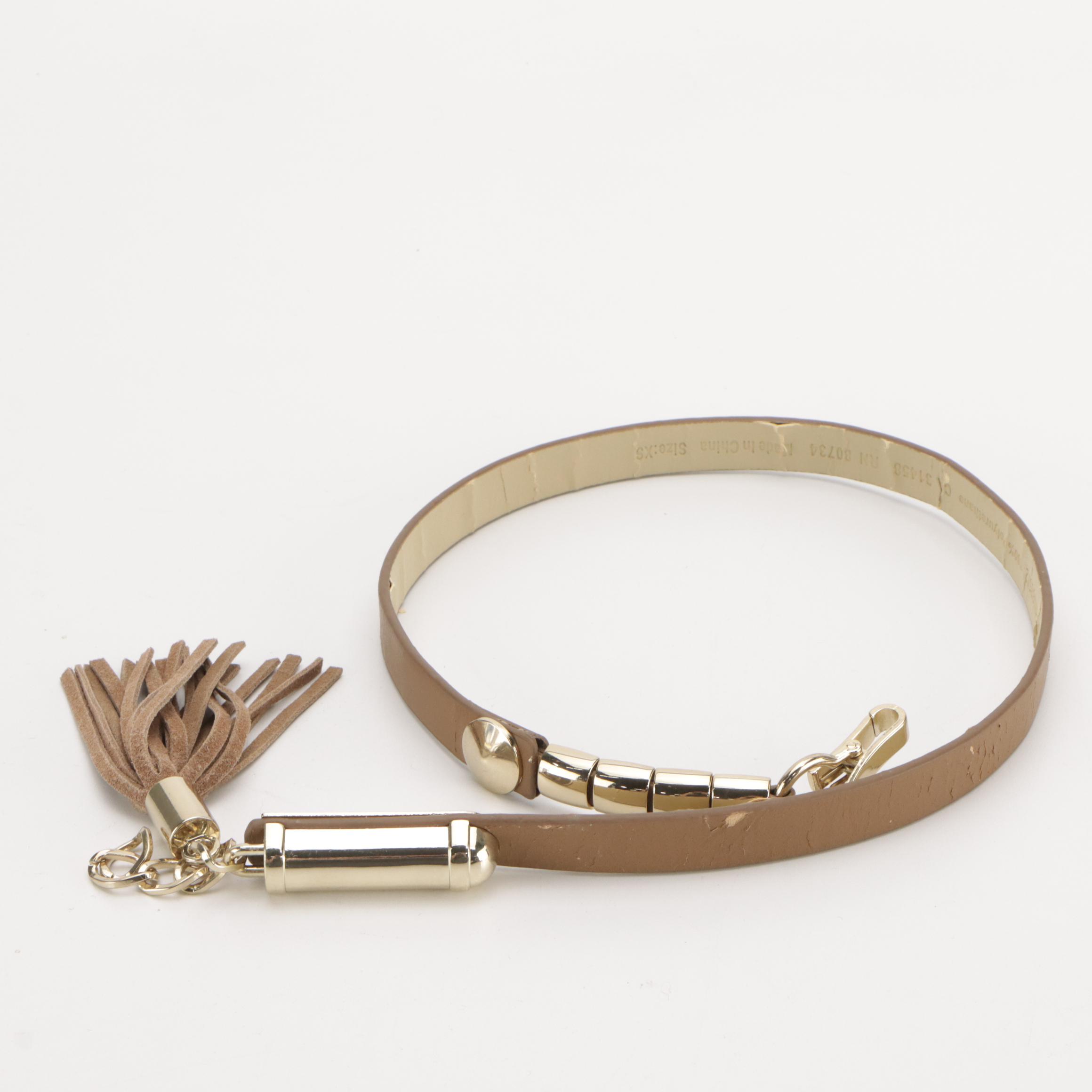 BCBG Max Azria Belted Cardigan Sweater Dress and Faux Leather Belt