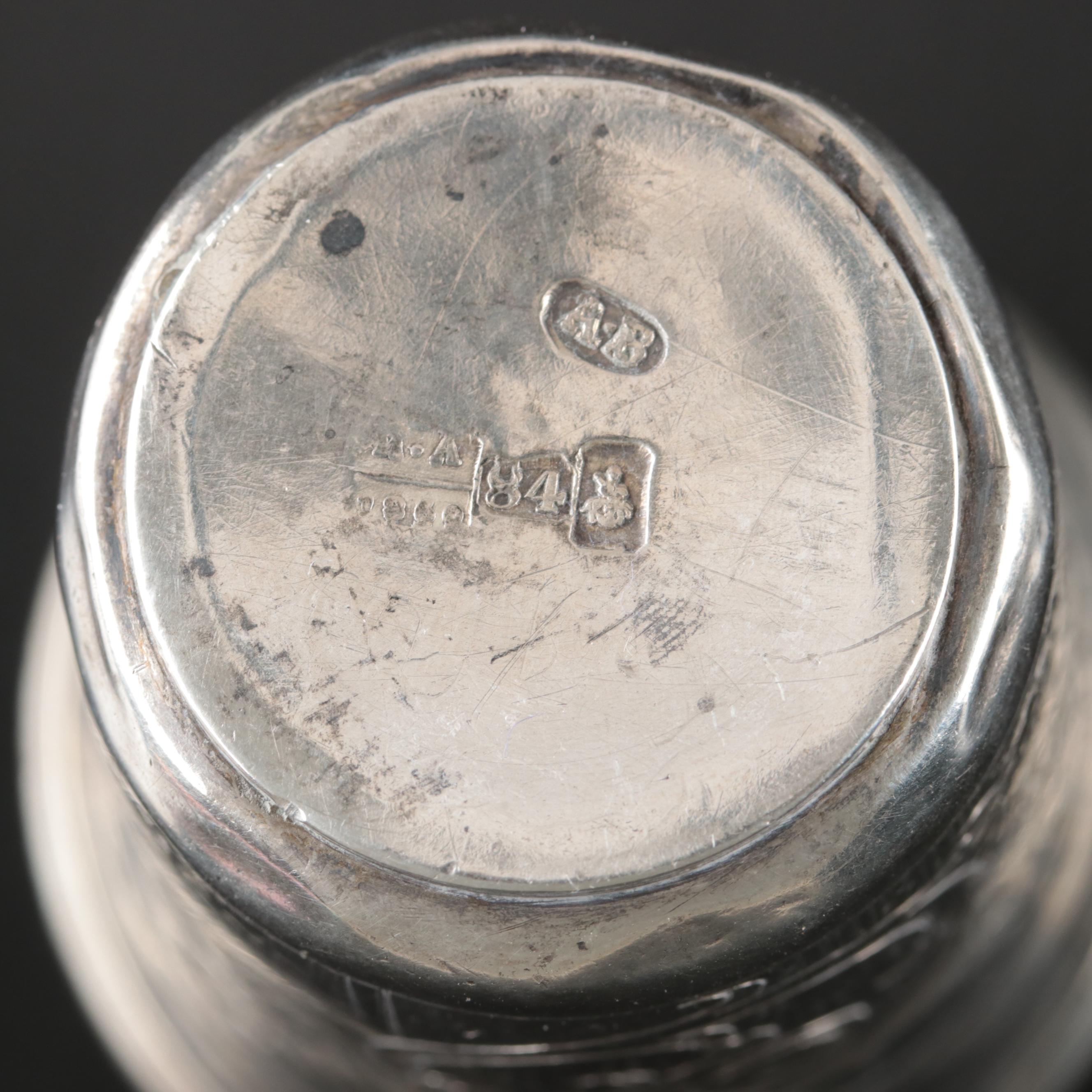 Russian Engraved 875 Silver Cups and Tankard, Mid to Late 19th Century