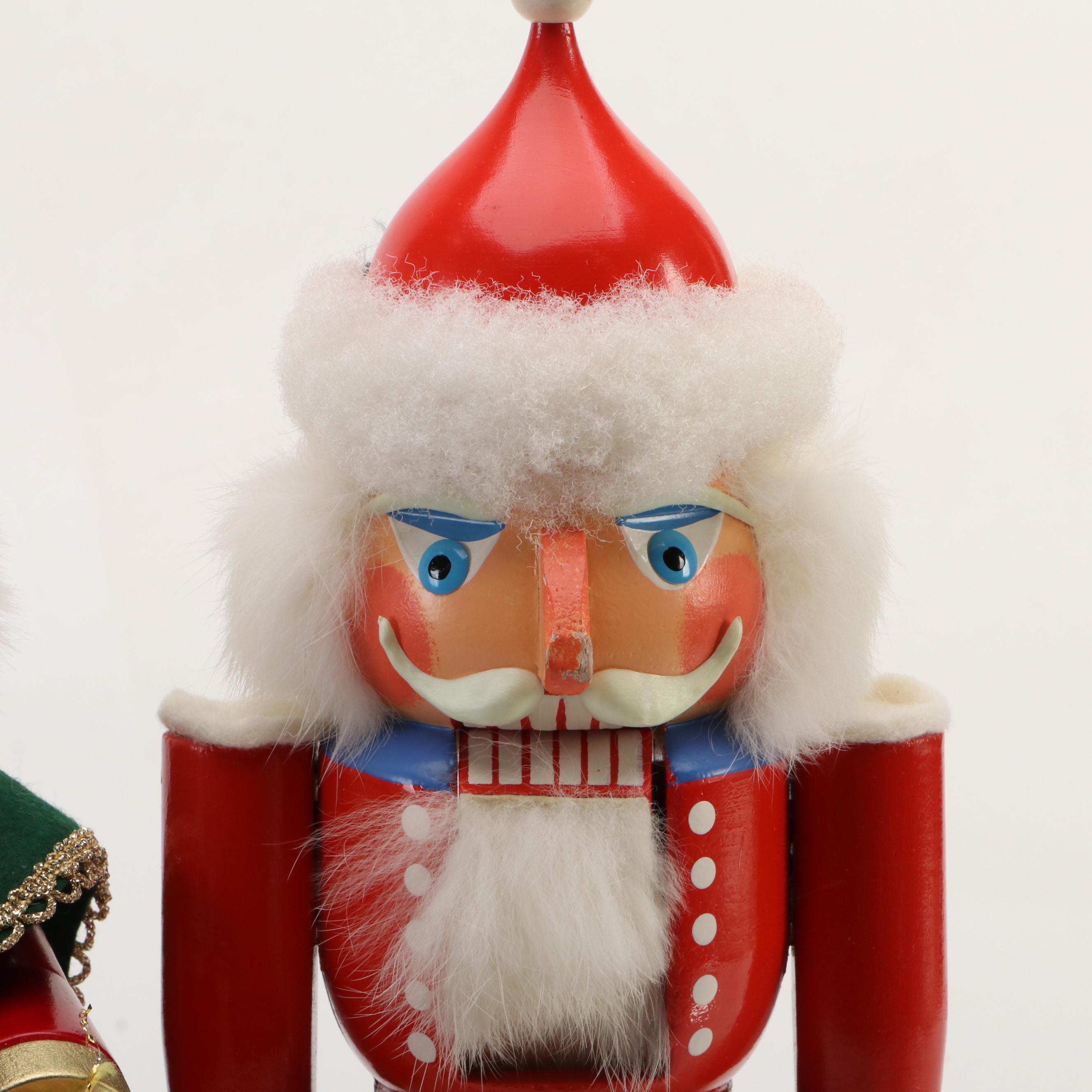 German Hand-Painted Santa and King Nutcrackers