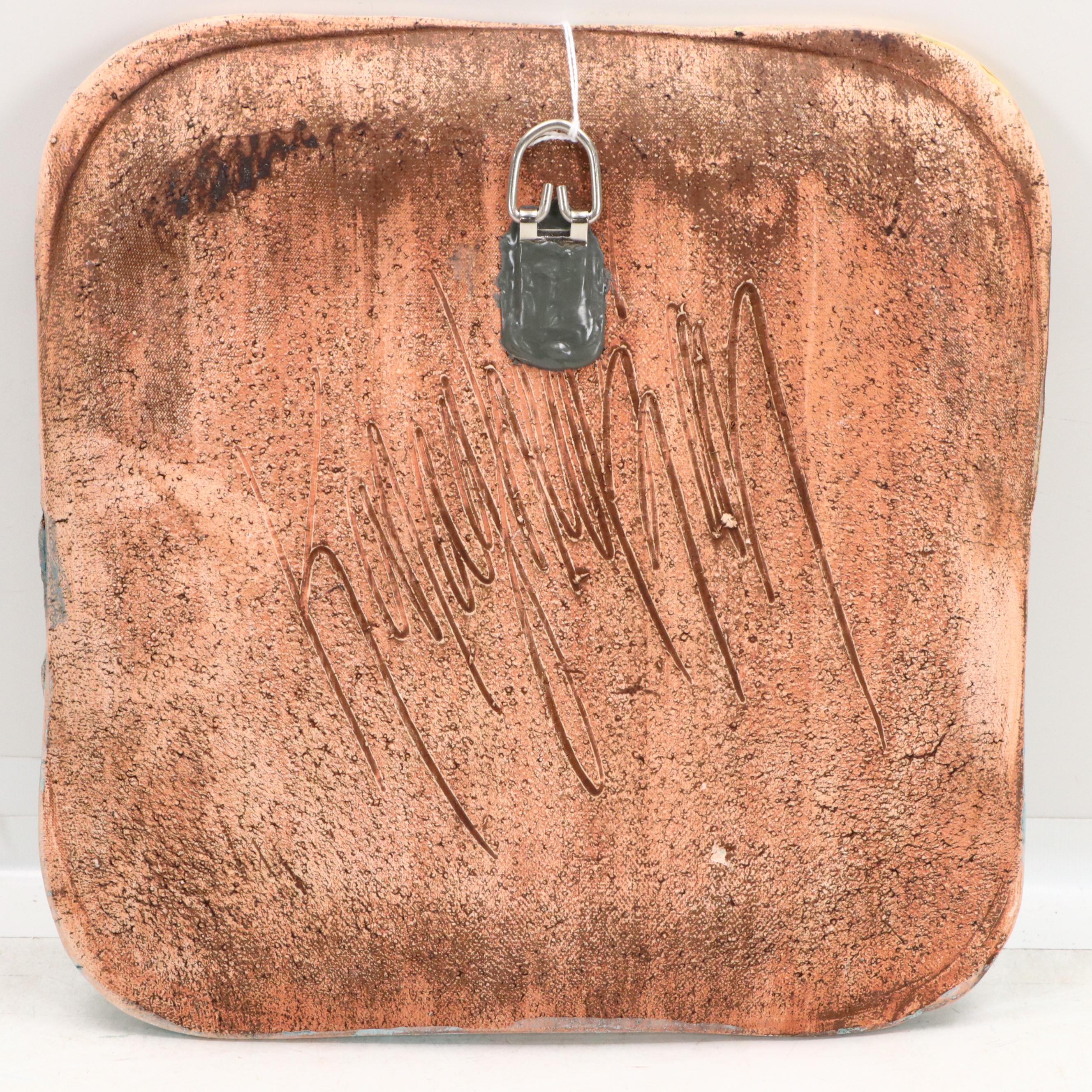 Marsha Karagheusian Ceramic Bas-Relief Plaque Depicting Nude